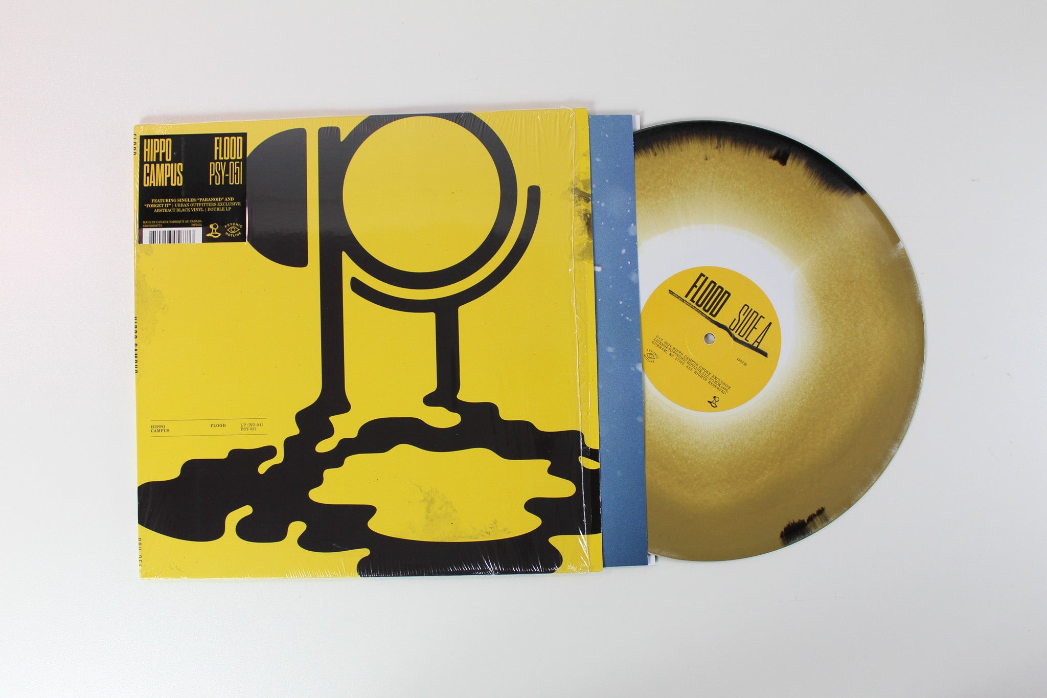 Hippo Campus - Flood on Psychic Hotline 2 X 12 45 RPM Ltd Abstract Black Vinyl