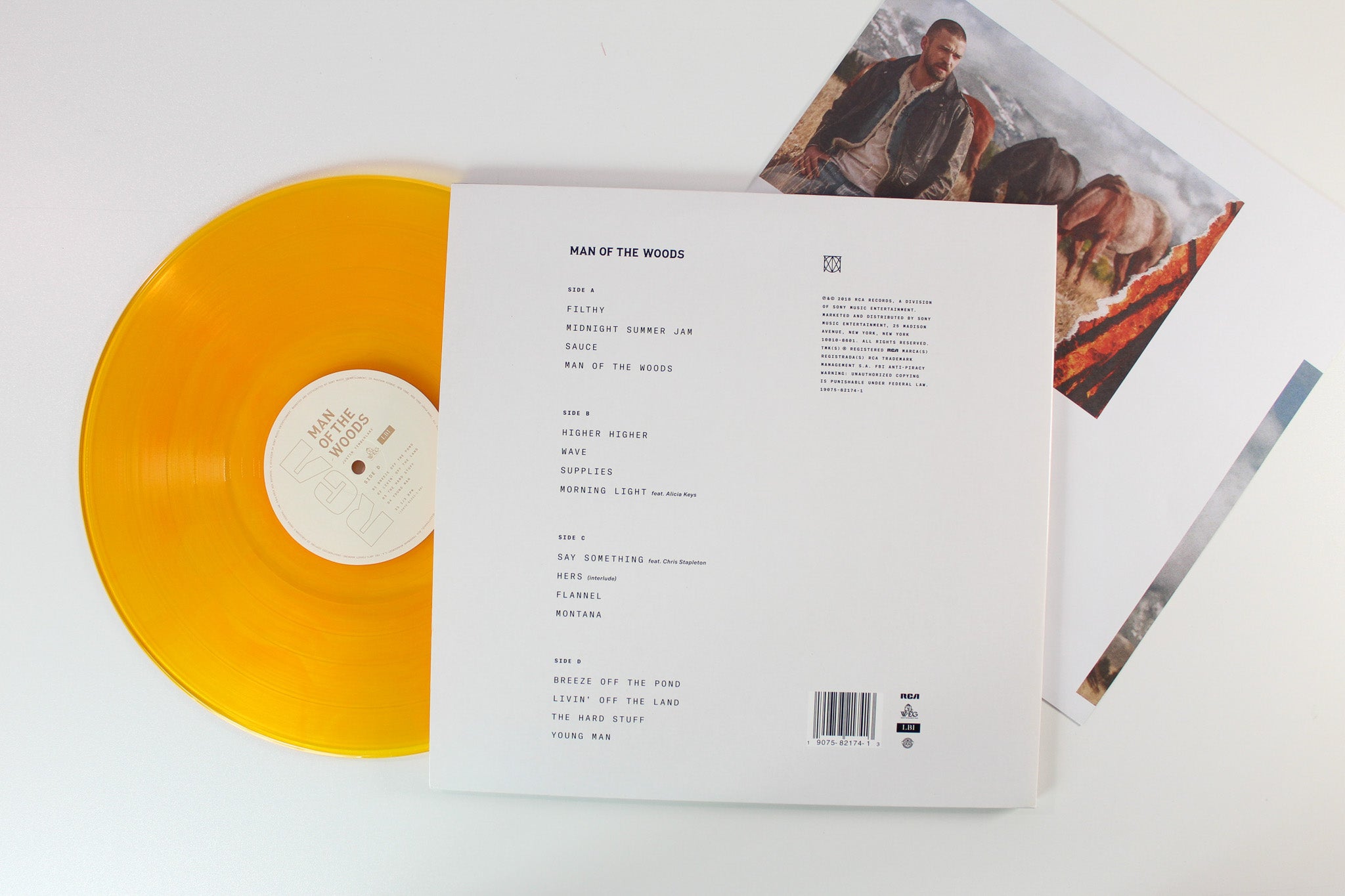 Justin Timberlake - Man Of The Woods on RCA Ltd Orange Translucent