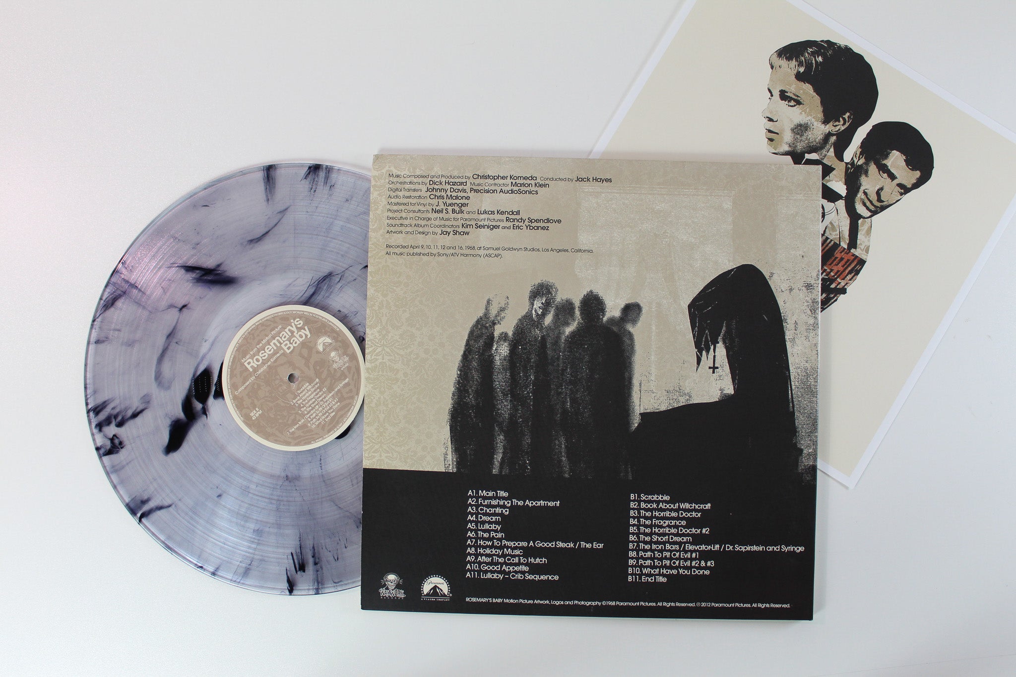 Krzysztof Komeda - Rosemary's Baby (Music From The Motion Picture) on Waxwork Records Clear With Black Smoke 45 RPM Reissue