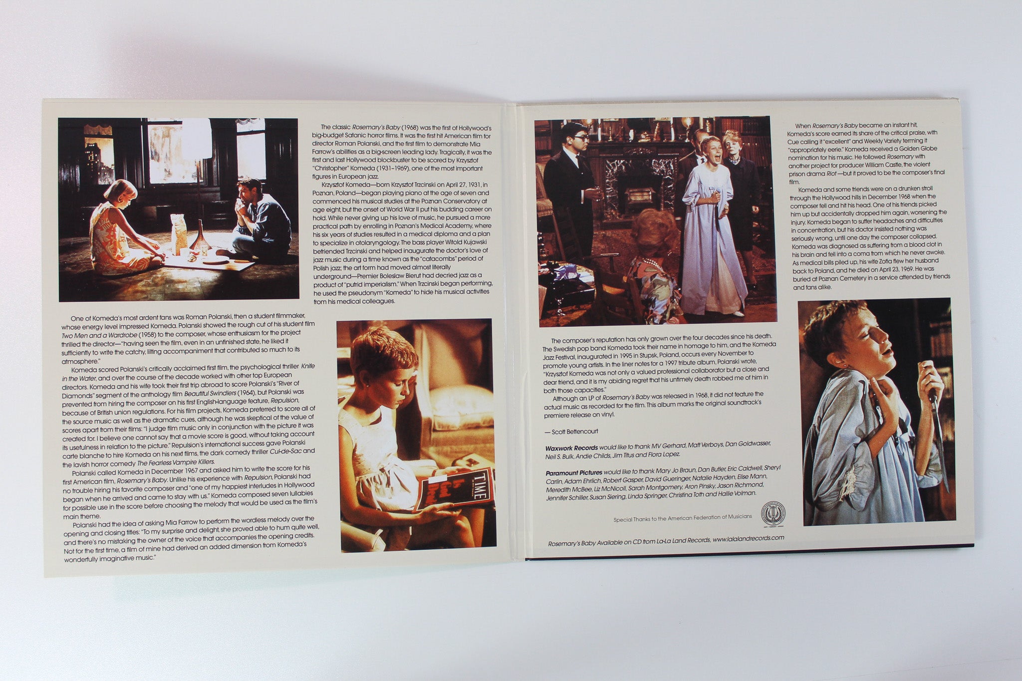 Krzysztof Komeda - Rosemary's Baby (Music From The Motion Picture) on Waxwork Records Clear With Black Smoke 45 RPM Reissue