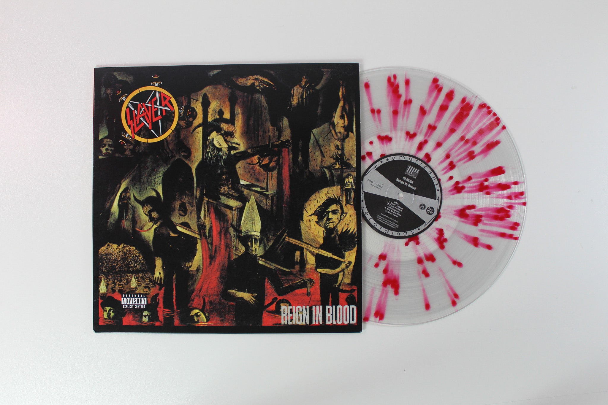 Slayer - Reign In Blood on American Recordings Clear With Red Splatter Reissue