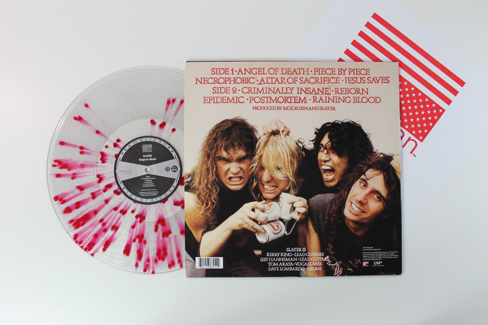 Slayer - Reign In Blood on American Recordings Clear With Red Splatter Reissue