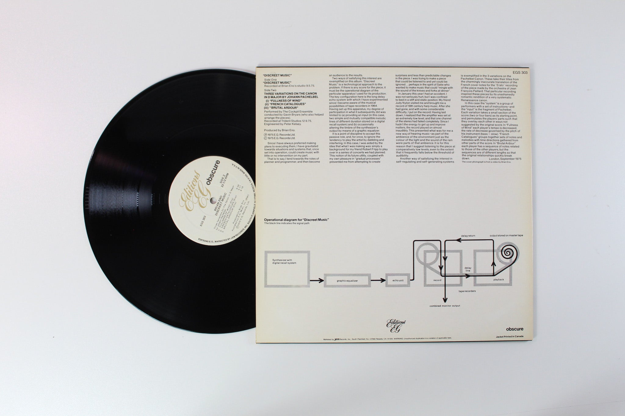 Brian Eno - Discreet Music on Editions EG Reissue