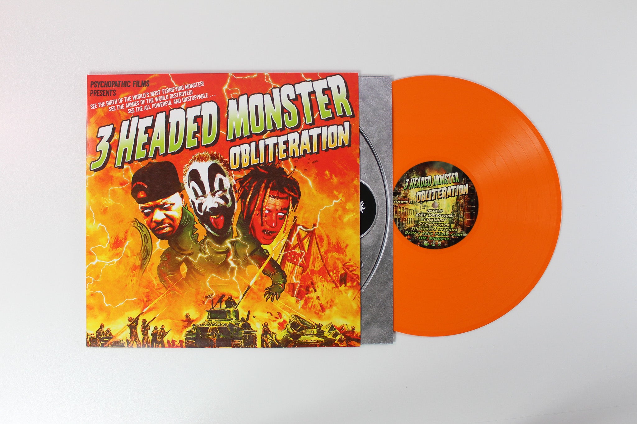 3 Headed Monster - Obliteration Ltd. Orange Vinyl on Psychopathic Records