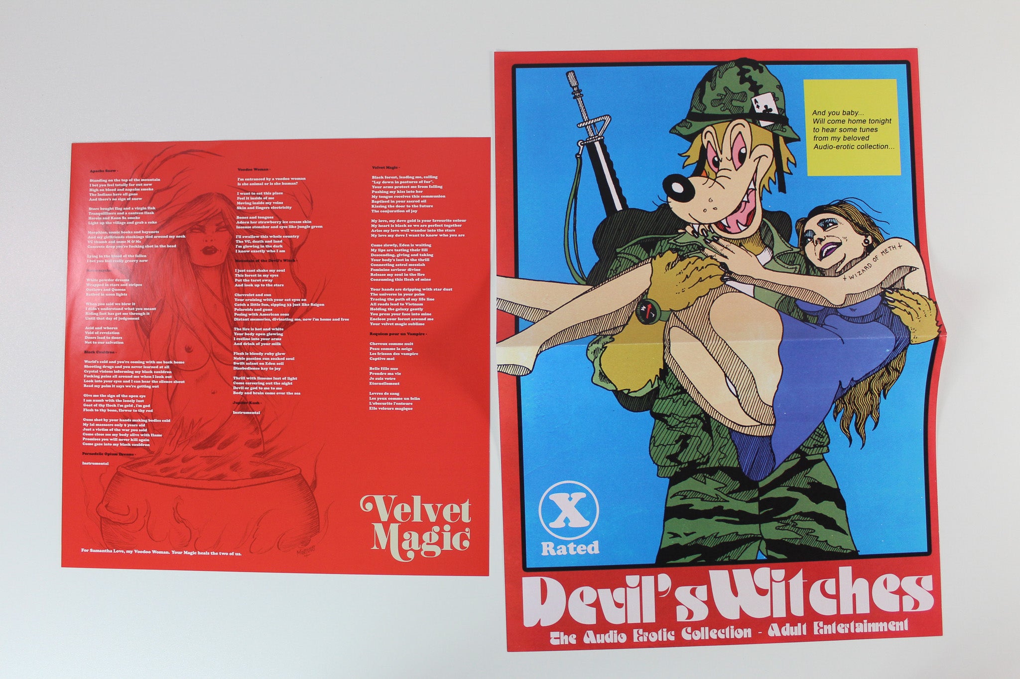 Devil's Witches - The Audio Erotic Collection on Cursed Tongue Ltd 45 RPM Red / White Vinyl