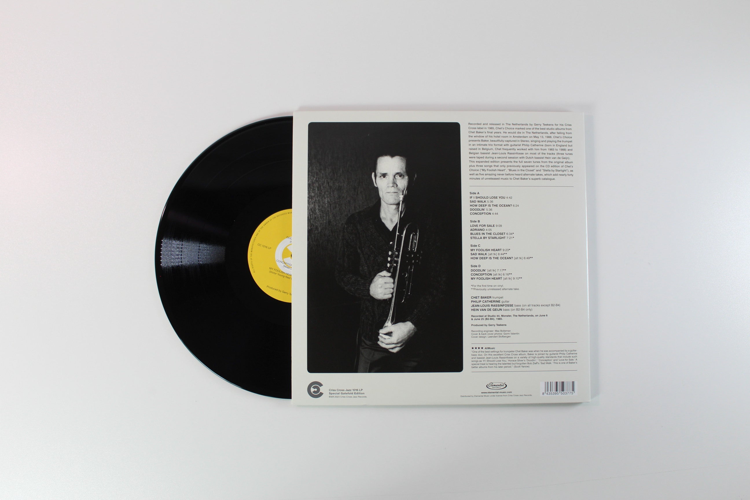 Chet Baker Trio, Philip Catherine - Chet's Choice on Elemental Music RSD BF 2023 180 Gram