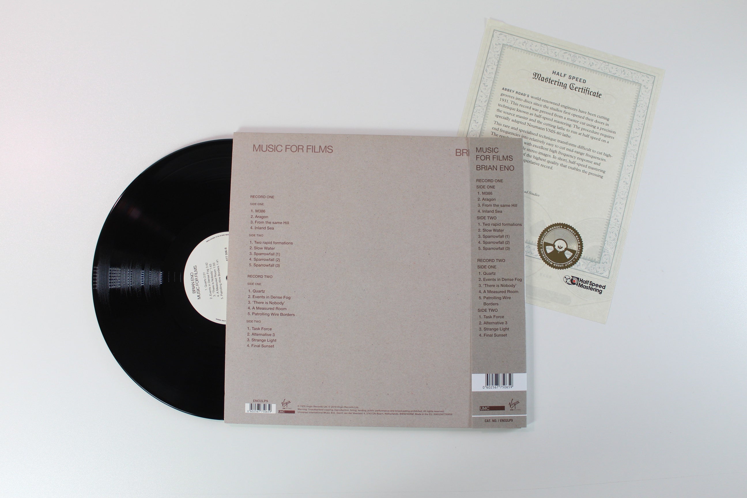 Brian Eno - Music For Films on Virgin EMI 2 X 12 45 RPM Ltd 180 Gram Reissue