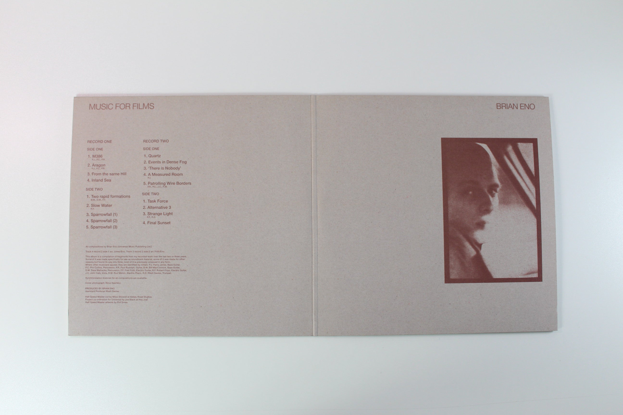 Brian Eno - Music For Films on Virgin EMI 2 X 12 45 RPM Ltd 180 Gram Reissue