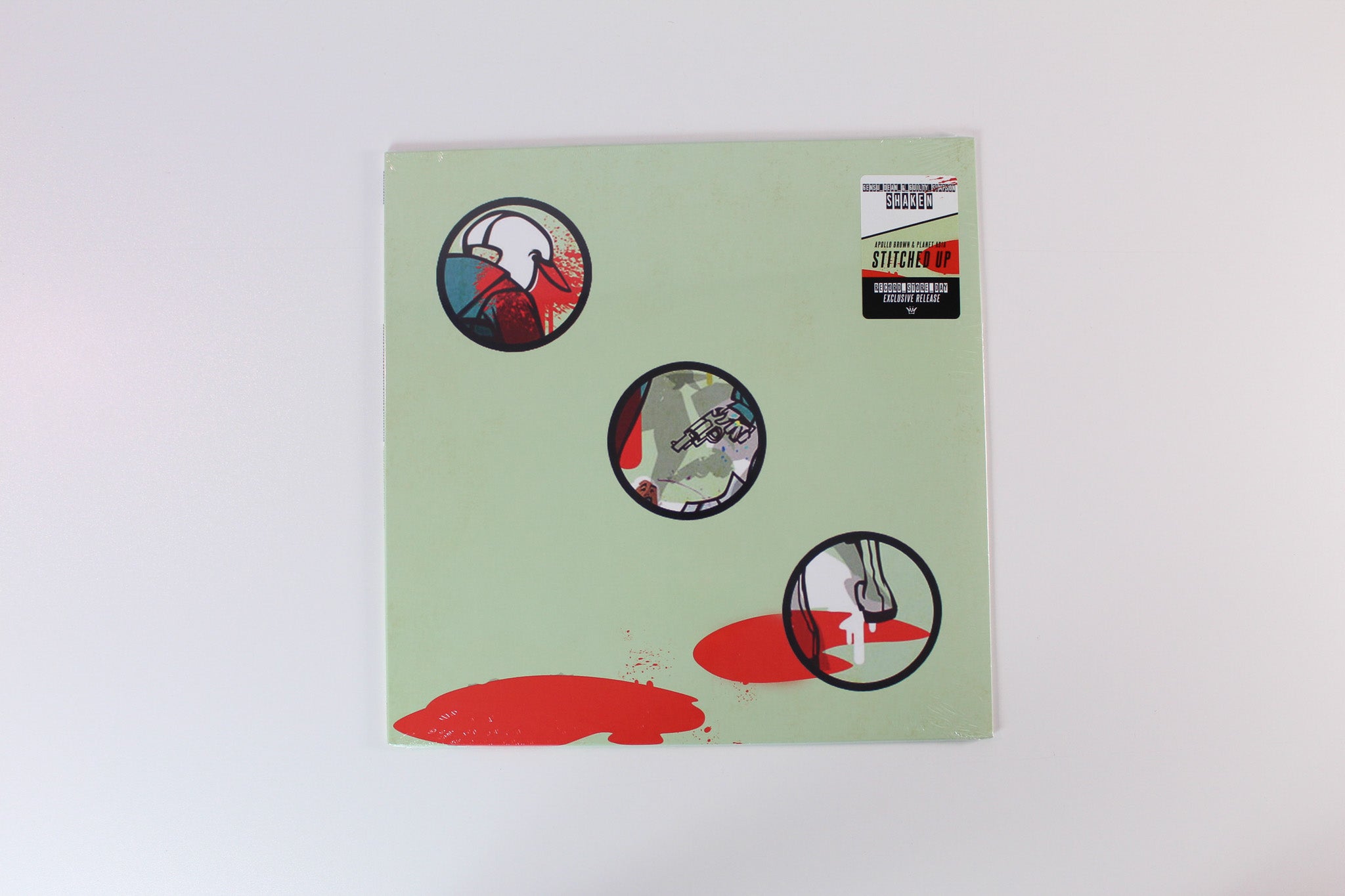 Apollo Brown - Stitched Up & Shaken on Mello Music Group RSD 2021 Ltd White With Pink/Orange Splatter Sealed