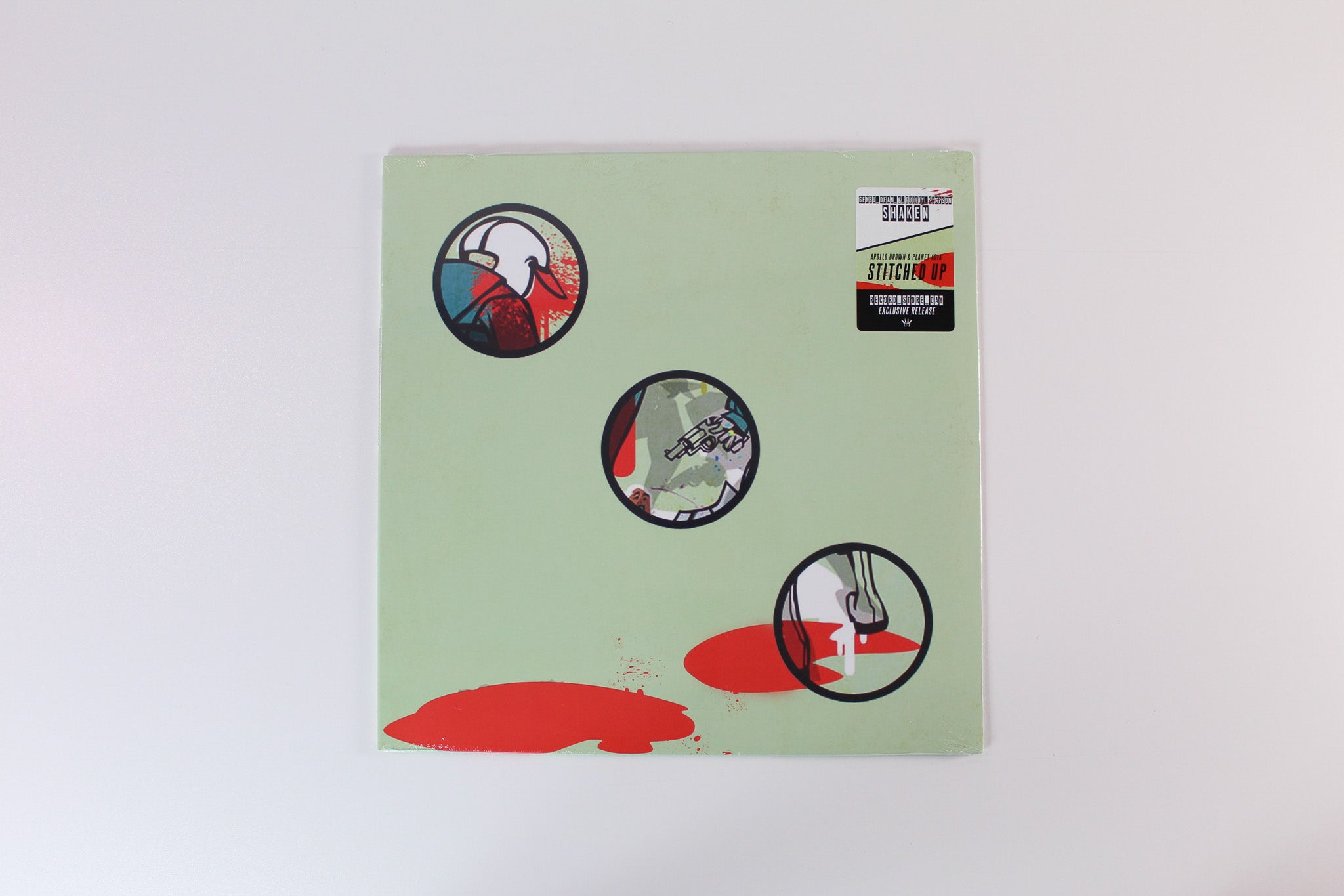 Apollo Brown - Stitched Up & Shaken on Mello Music Group RSD 2021 Ltd White With Pink/Orange Splatter Sealed