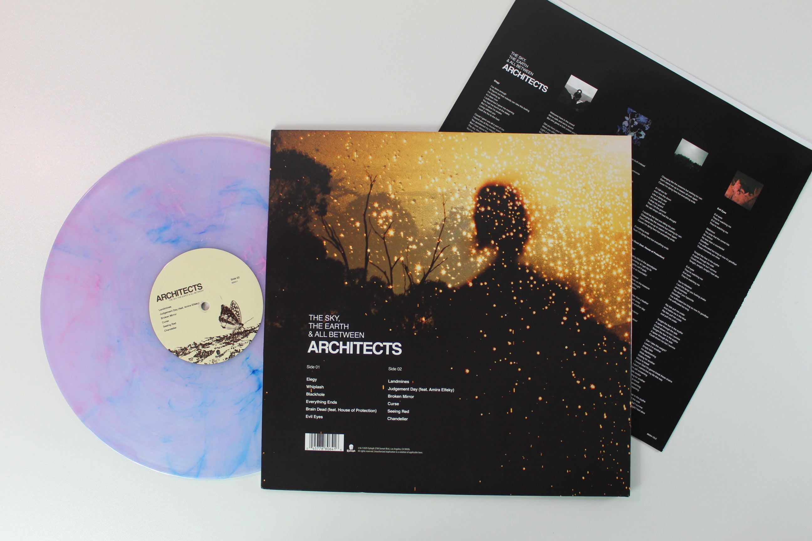 Architects - The Sky, The Earth & All Between Ltd. Clear w/ Blue & Pink Swirl on Epitaph