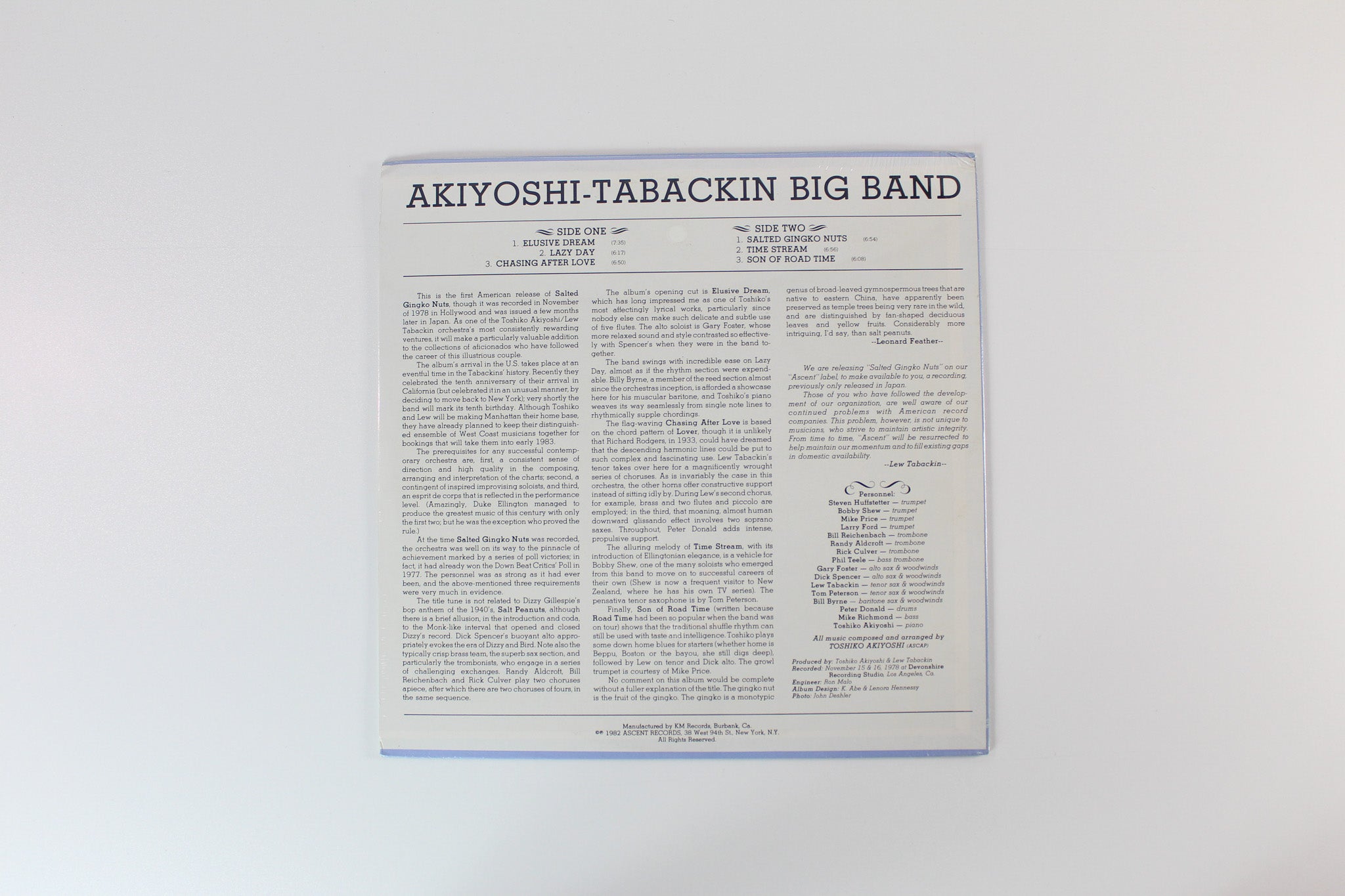 Toshiko Akiyoshi-Lew Tabackin Big Band - Salted Gingko Nuts on Ascent Reissue Sealed