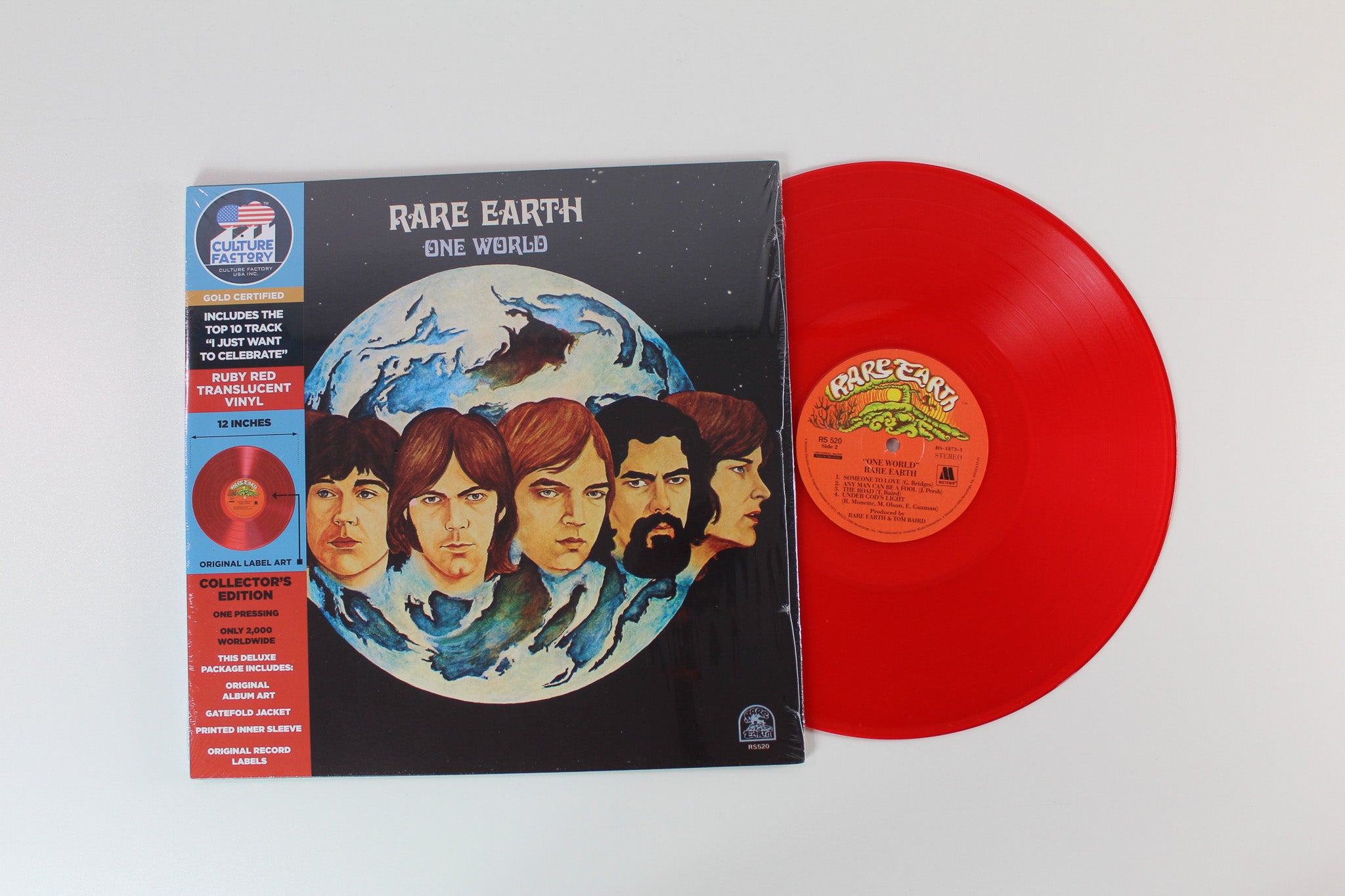 Rare Earth - One World on Rare Earth Culture Factory USA Ruby Red Reissue