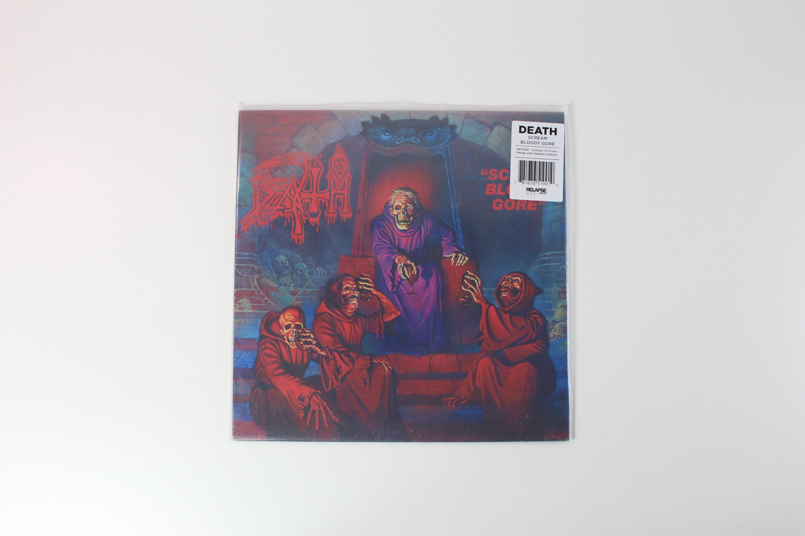 Death - Scream Bloody Gore on Relapse Ltd Tri-Color Merge With Splatter Reissue