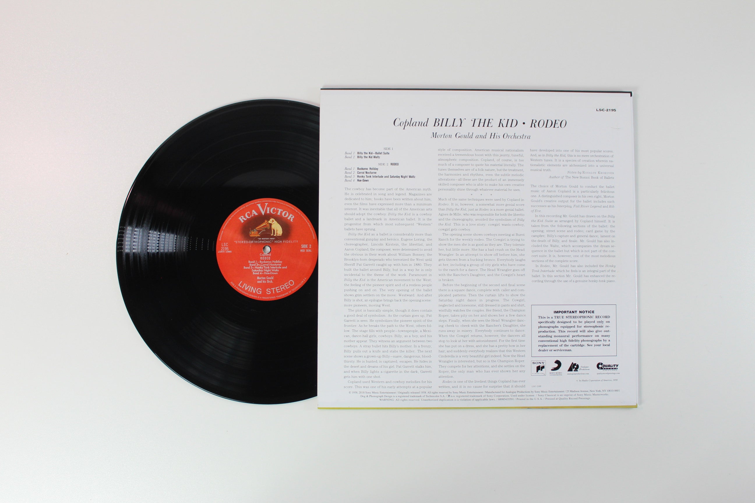 Aaron Copland, Morton Gould And His Orchestra - Billy The Kid / Rodeo 200g Reissue on Analogue Productions