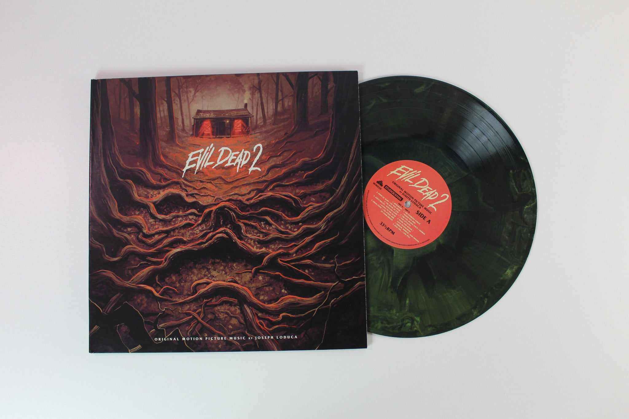 Joseph LoDuca - Evil Dead 2 on Waxwork Records - Black / Green Merge Colored Vinyl