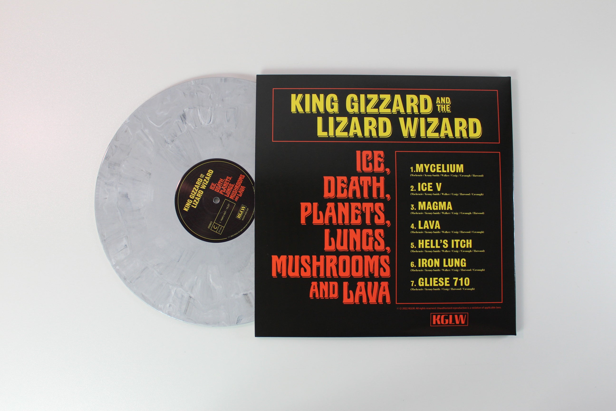 King Gizzard And The Lizard Wizard - Ice, Death, Planets, Lungs, Mushrooms And Lava Ltd. Gray Marbled Death Vinyl on KGLW