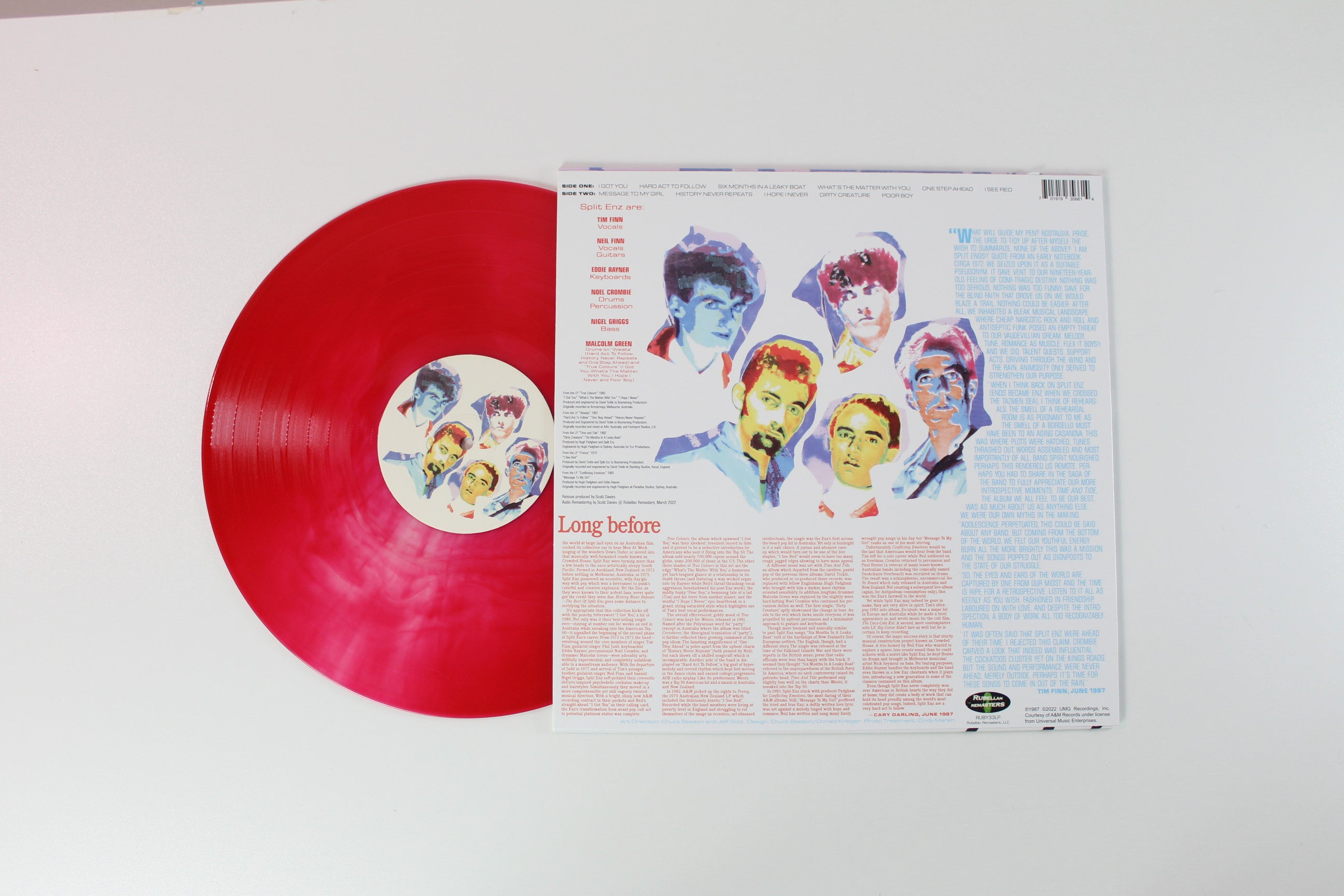 Split Enz - History Never Repeats (The Best Of Split Enz) Ltd. Reissue on A&M Reocrds Red Haze Vinyl