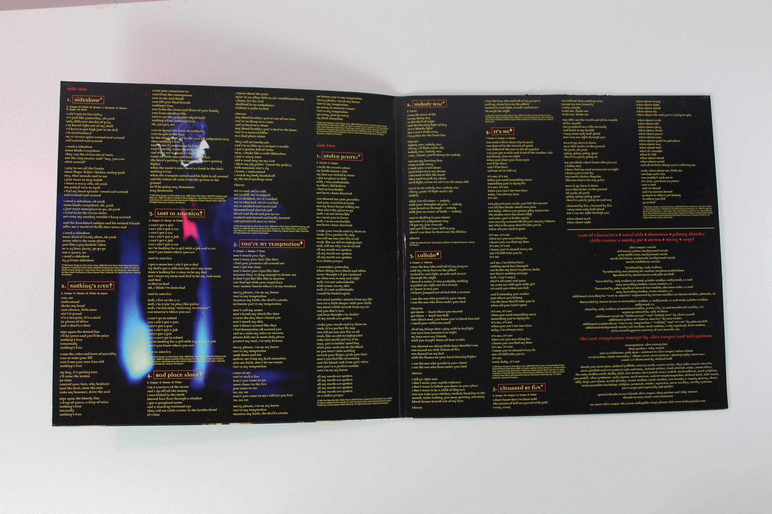 Alice Cooper - The Last Temptation Ltd. Blue Translucent Vinyl on Friday Music