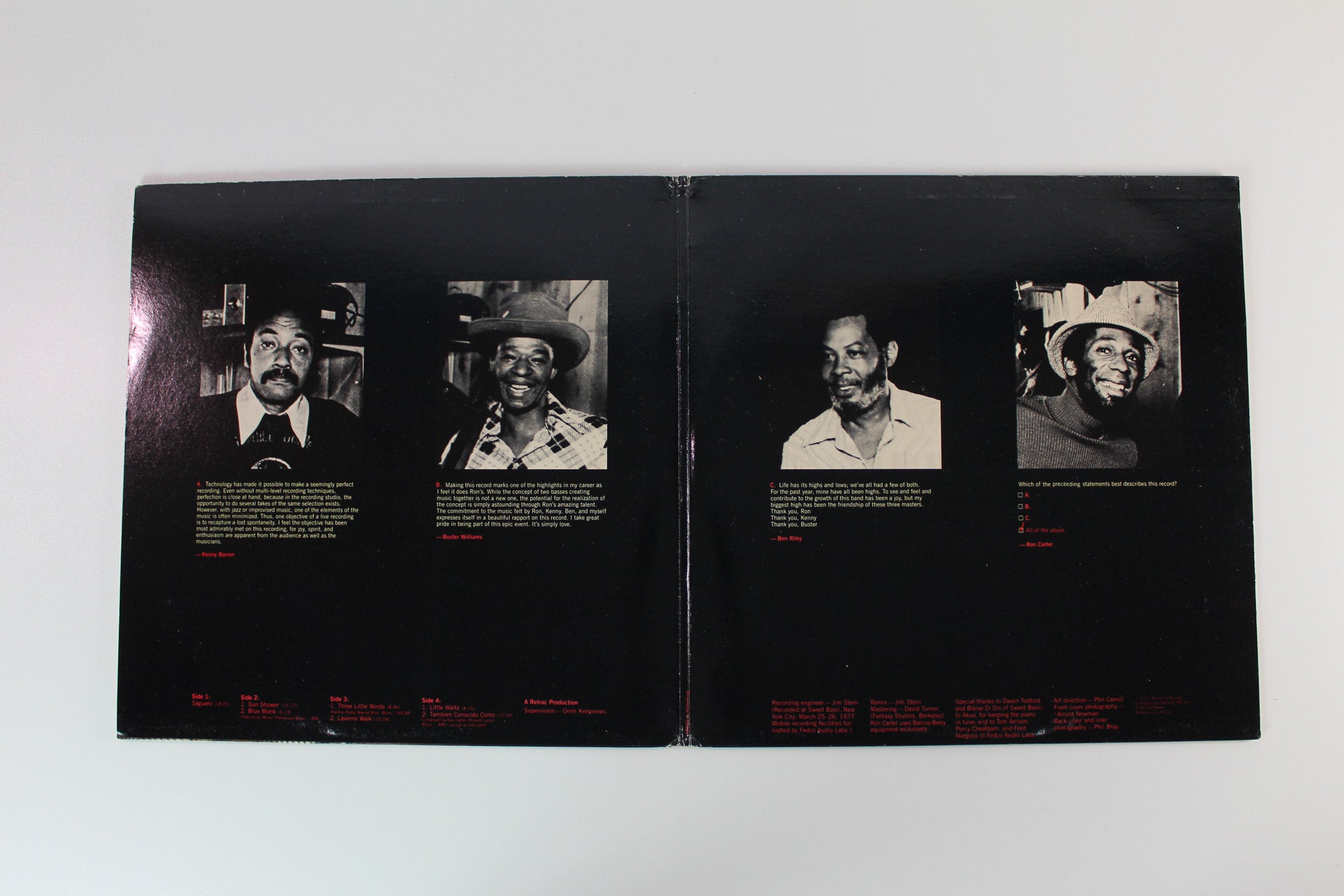 Ron Carter Quartet - Piccolo on Milestone