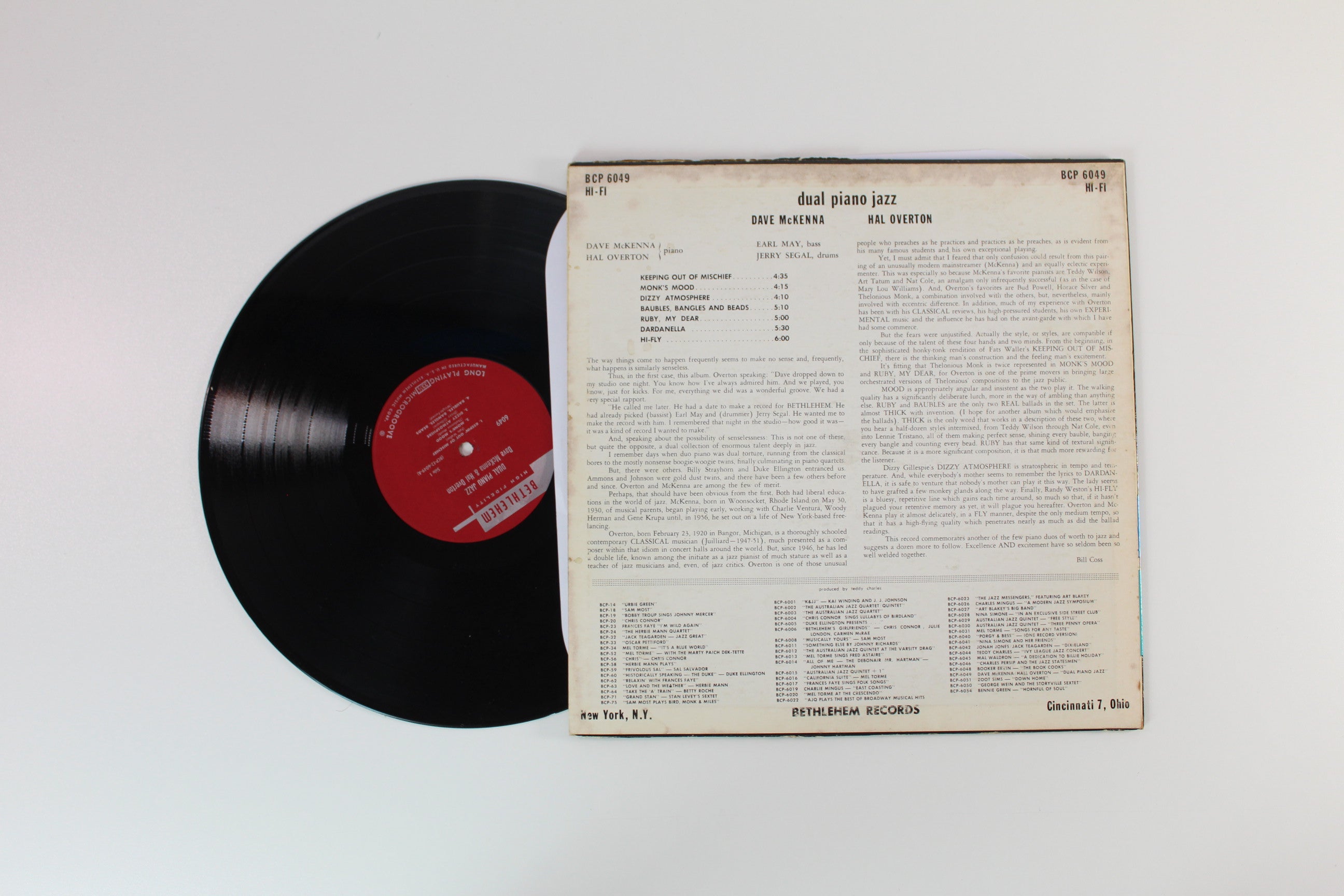 Dave McKenna - Dual Piano Jazz on Bethlehem Records