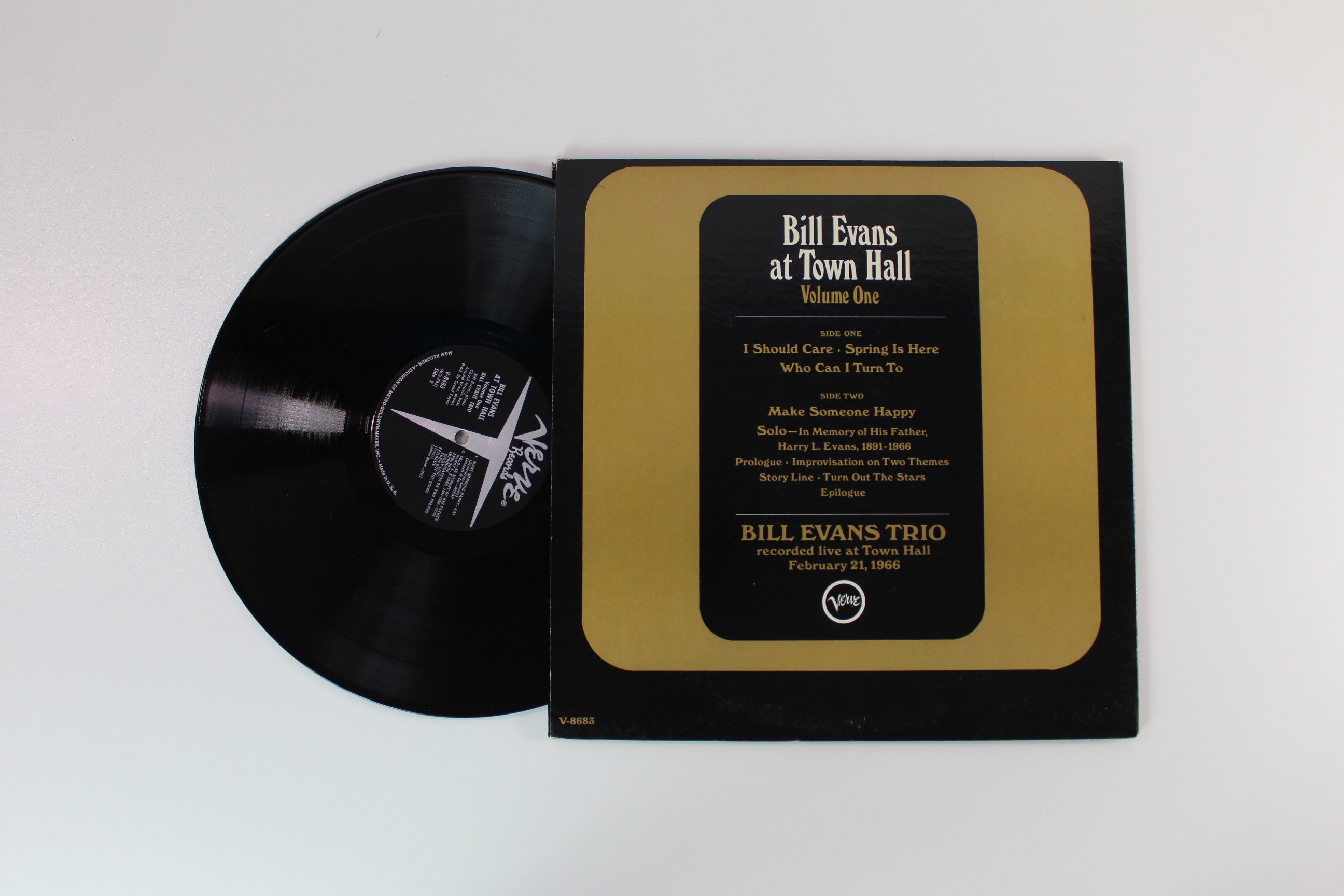 The Bill Evans Trio - Bill Evans At Town Hall (Volume One) on Verve Records - Mono