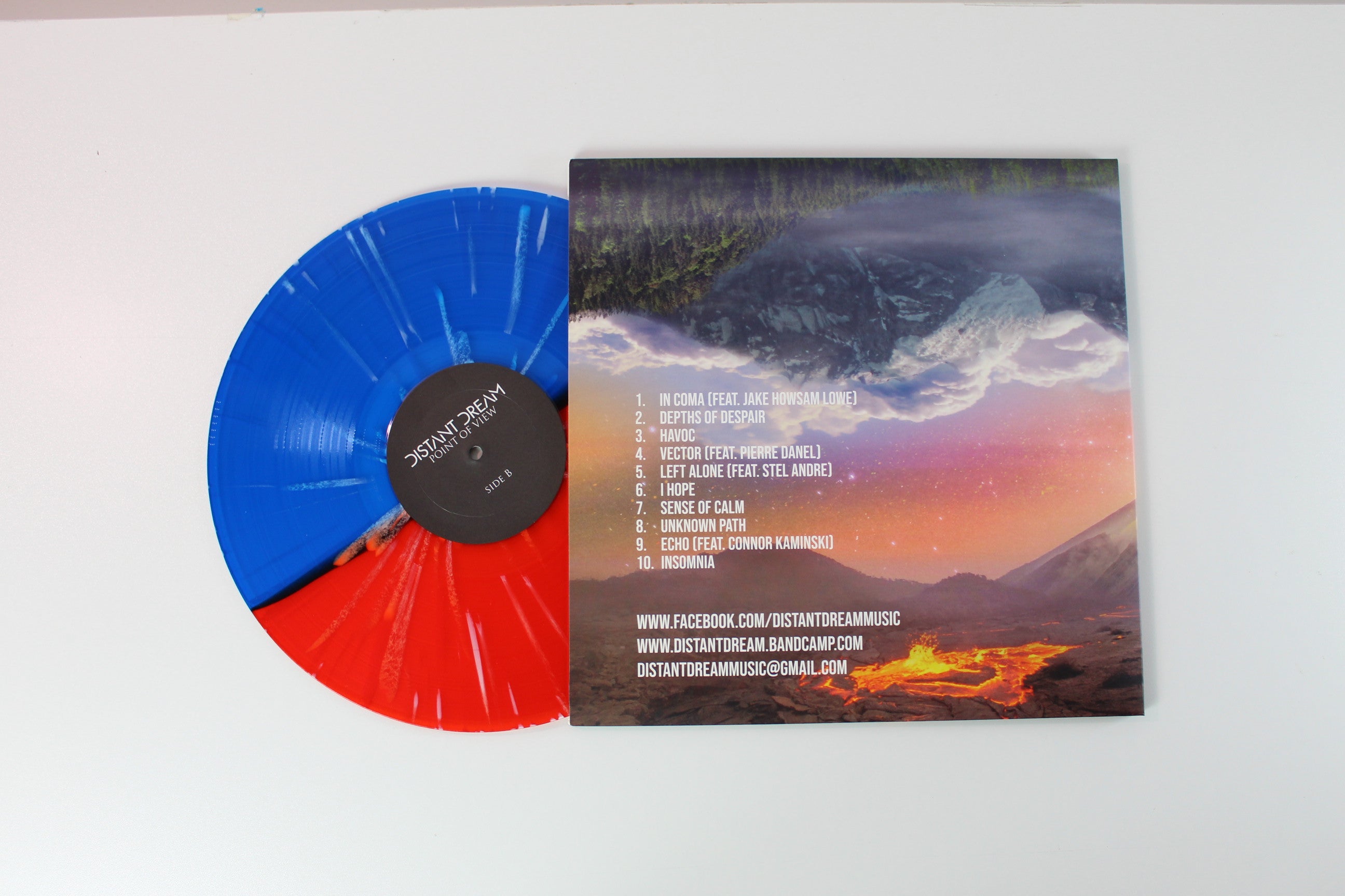 Distant Dream - Point Of View on Widek Ltd Blue Red Half n Half Splatter Transparent