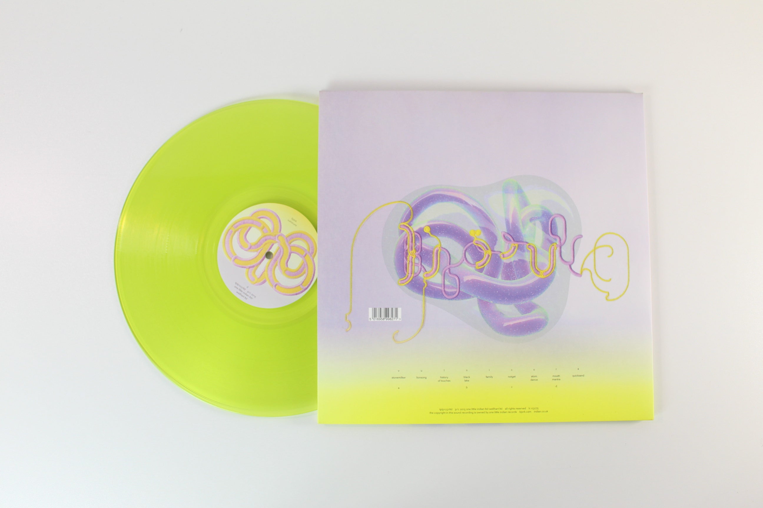 Björk - Vulnicura on One Little Indian Ltd Neon Yellow Vinyl