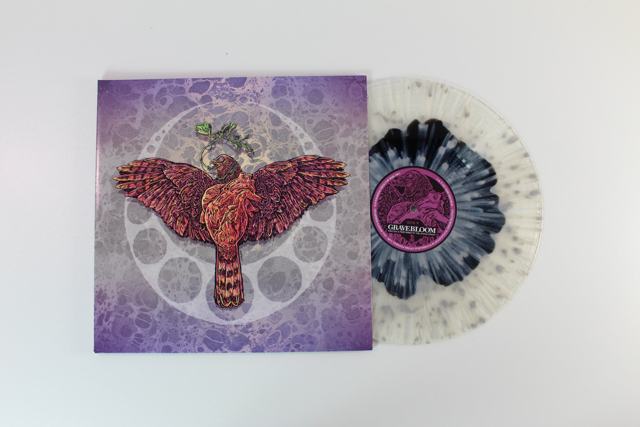 The Acacia Strain - Gravebloom on Rise Records Clear w/ Black Blob & Grey Splatter