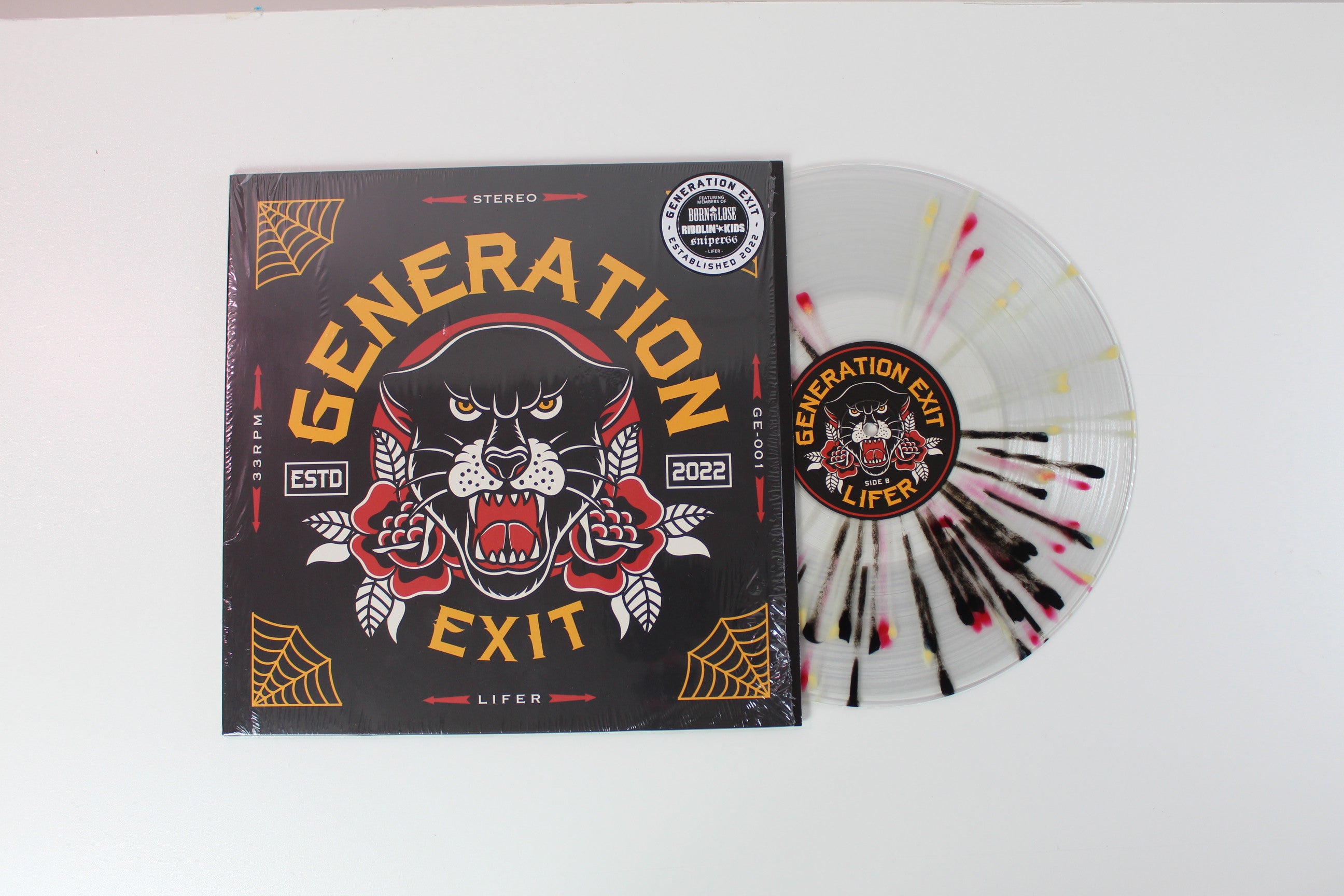 Generation Exit - Lifer on Generation Exit Records - Clear With Red/Yellow/Black Splatter colored vinyl