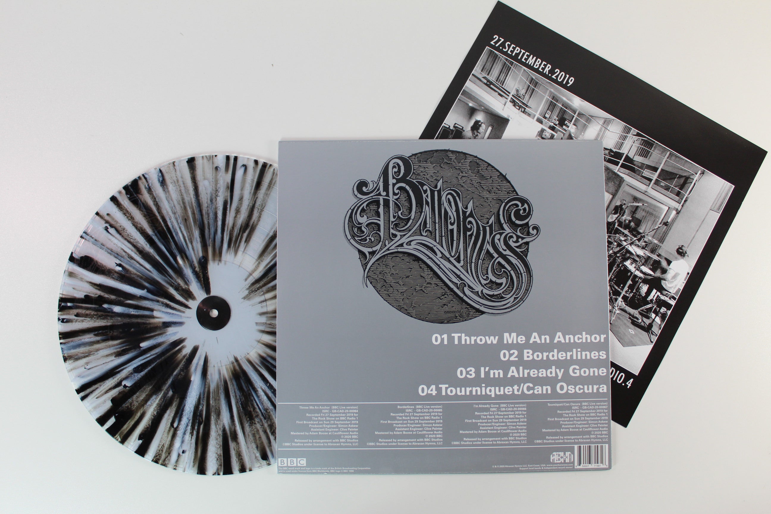 Baroness - Live At Maida Vale BBC - Vol. II on Abraxan Hymns RSD BF 2020 Ltd Single Sided Clear With Black / White Splatter