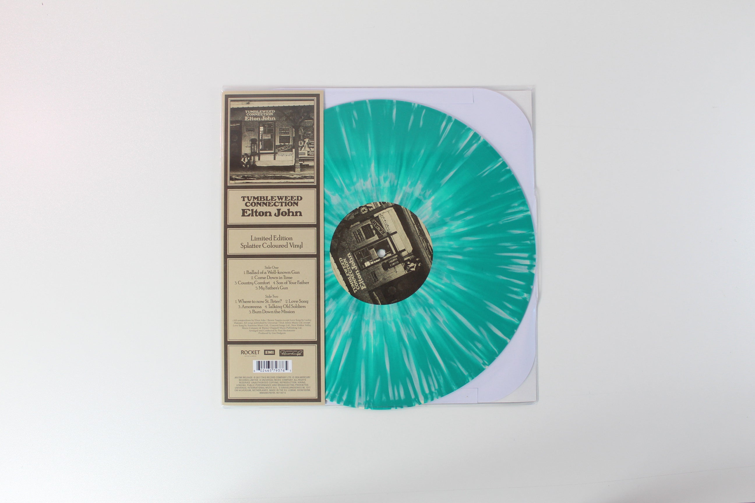 Elton John - Tumbleweed Connection on Rocket Entertainment Ltd Green Splatter Vinyl Reissue