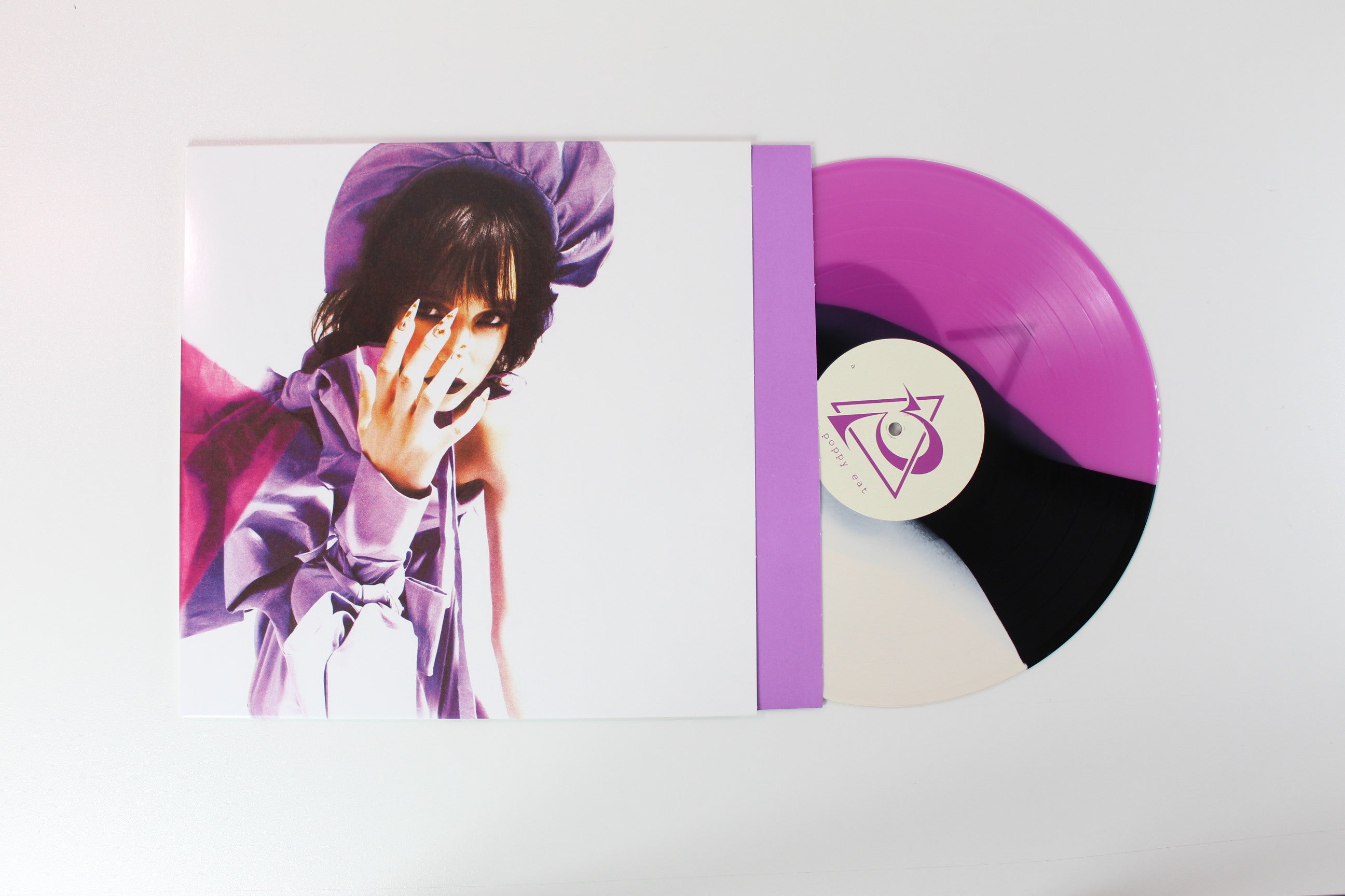 Poppy - Eat on Sumerian RSD 2024 Ltd 12" 45 RPM Single Sided EP Violet/Black/Bone Striped Tricolor Vinyl