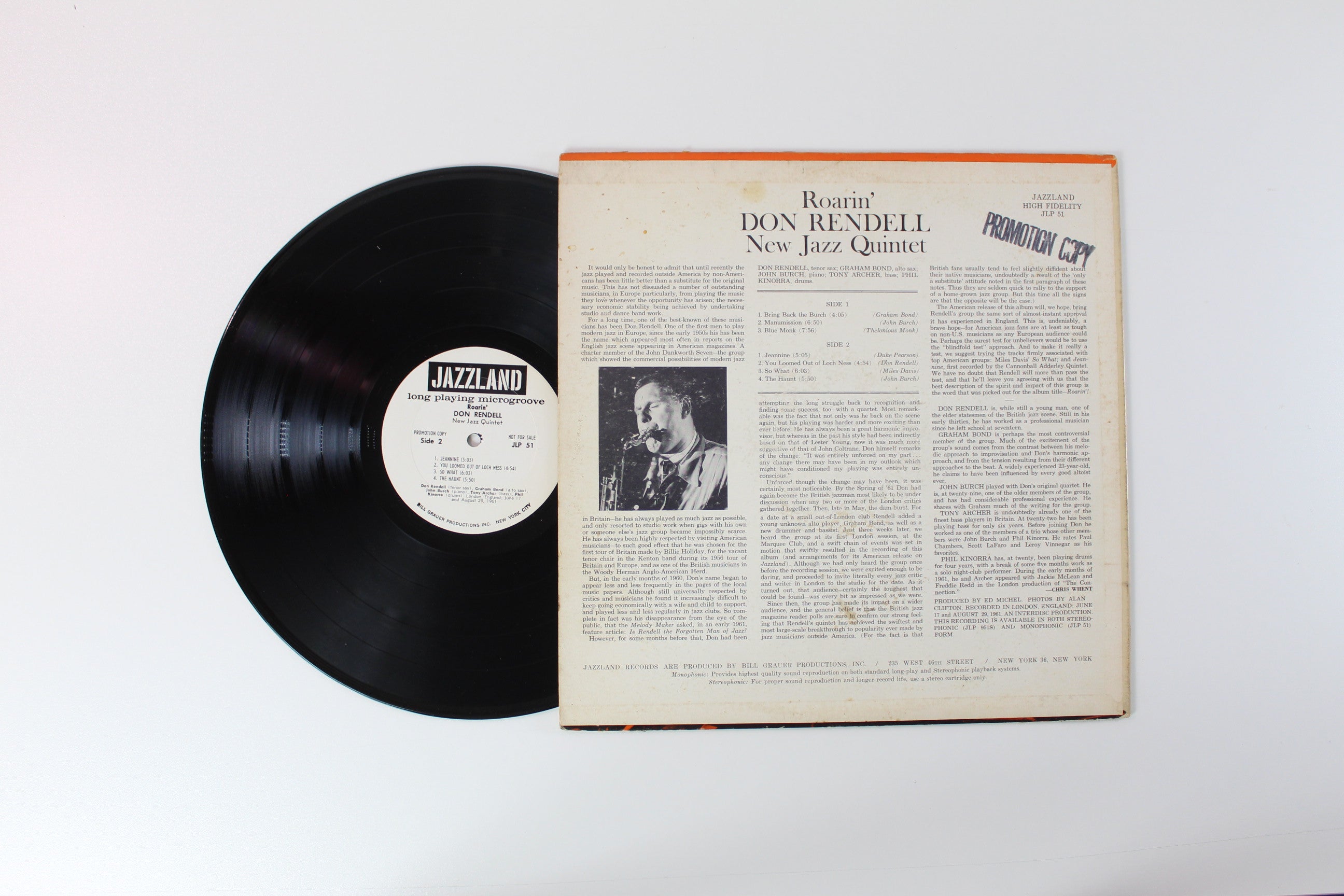 The New Don Rendell Quintet - Roarin' on Jazzland Mono Promo