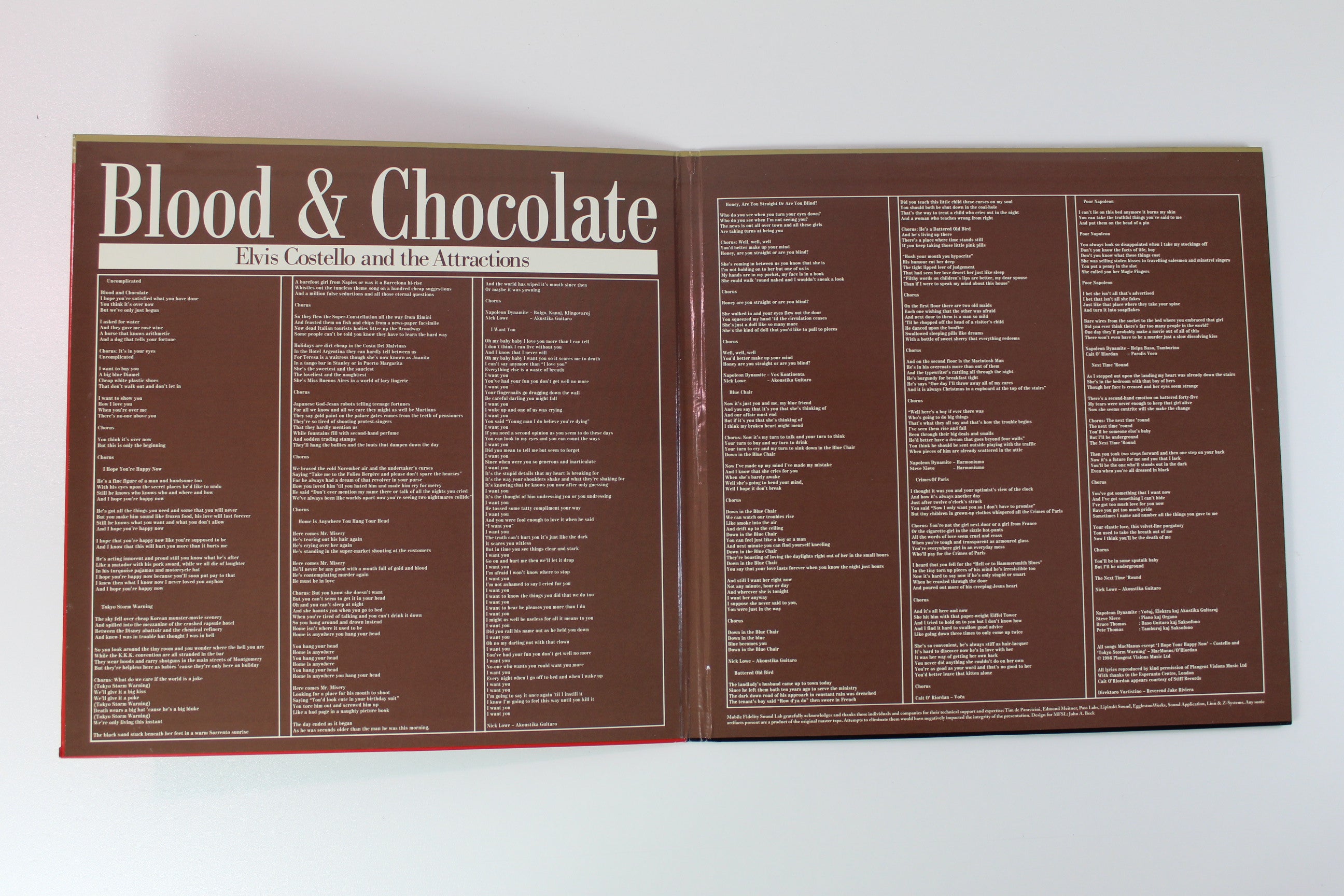 Elvis Costello & The Attractions - Blood & Chocolate on Mobile Fidelity Sound Lab Ltd Numbered Reissue