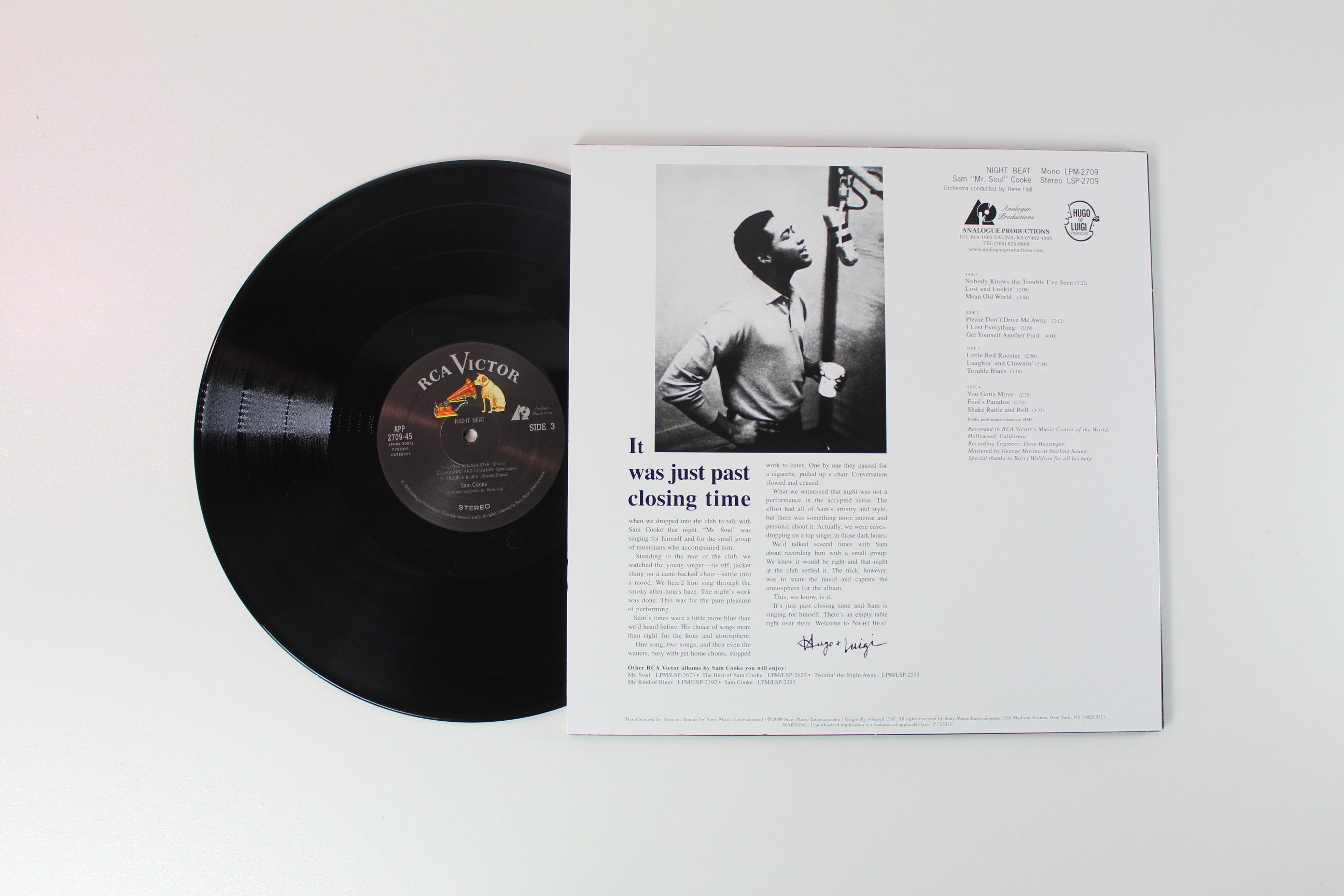 Sam Cooke - Night Beat on RCA Analogue Productions 180 Gram 2 X 12" 45 RPM Reissue