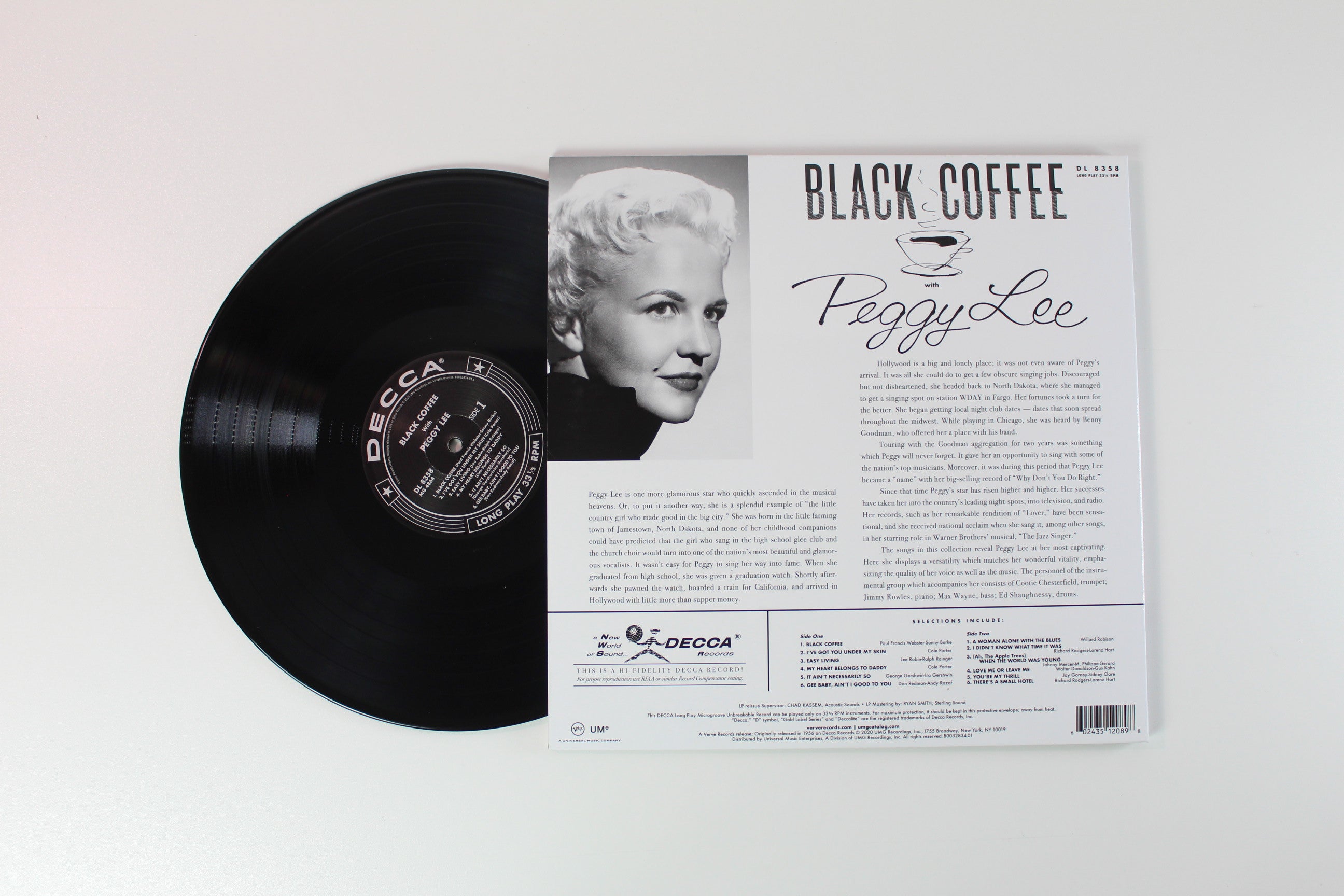 Peggy Lee - Black Coffee With Peggy Lee on Decca UMe Acoustic Sound Series Mono 180 Gram Reissue
