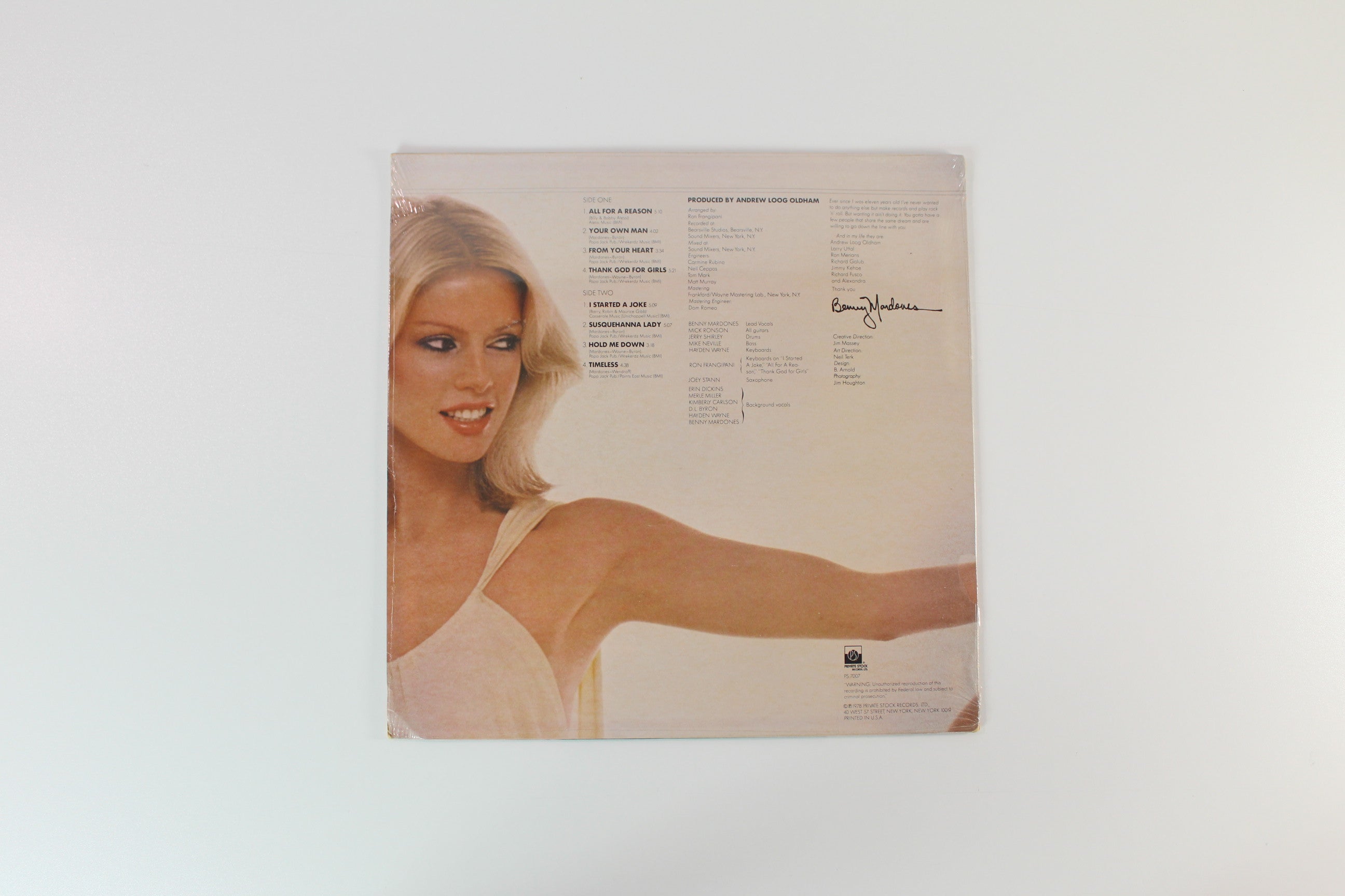 Benny Mardones - Thank God For Girls on Private Stock - Sealed