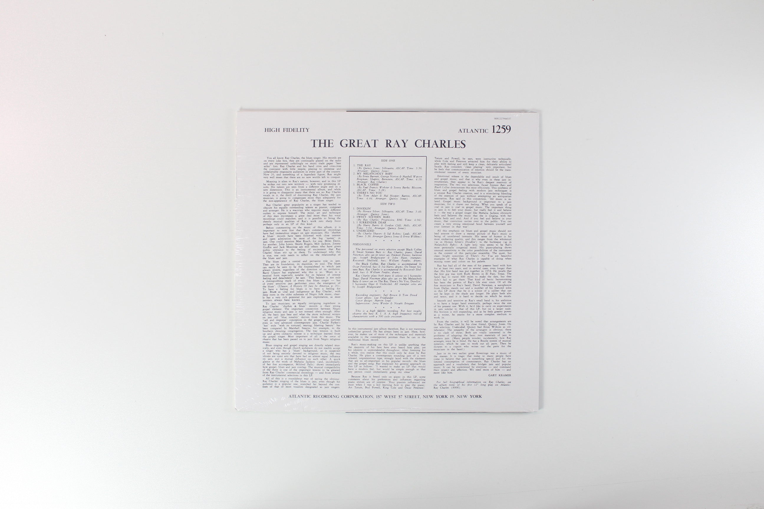 Ray Charles - The Great Ray Charles on Atlantic Rhino 180 Gram Reissue Sealed