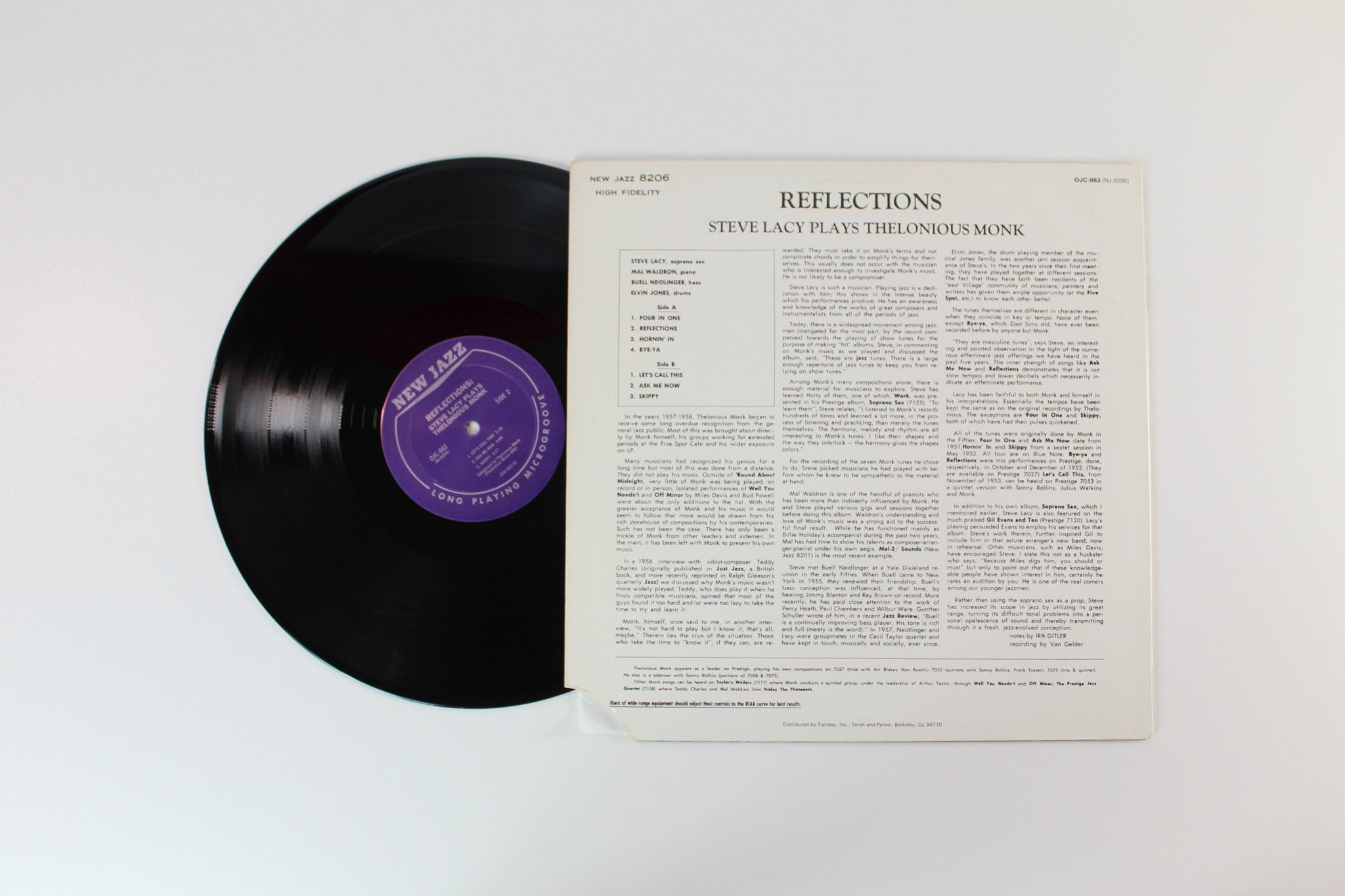 Steve Lacy - Reflections (Steve Lacy plays Thelonious Monk) on New Jazz OJC Reissue