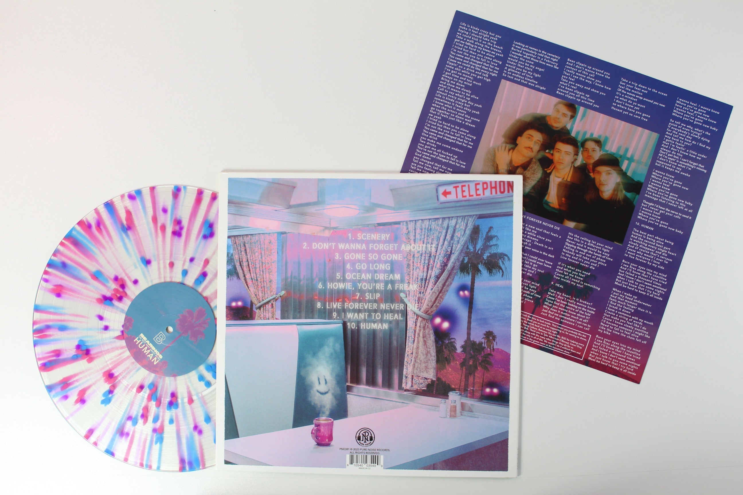 Bearings - The Best Part About Being Human on Pure Noise Ltd Purple White & Blue Galaxy