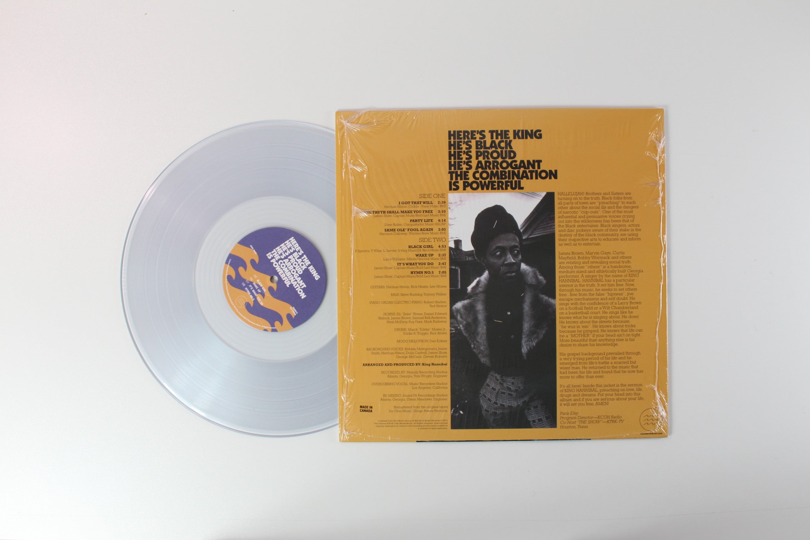 King Hannibal - Truth on Tidal Waves Music Ltd Clear Vinyl Reissue