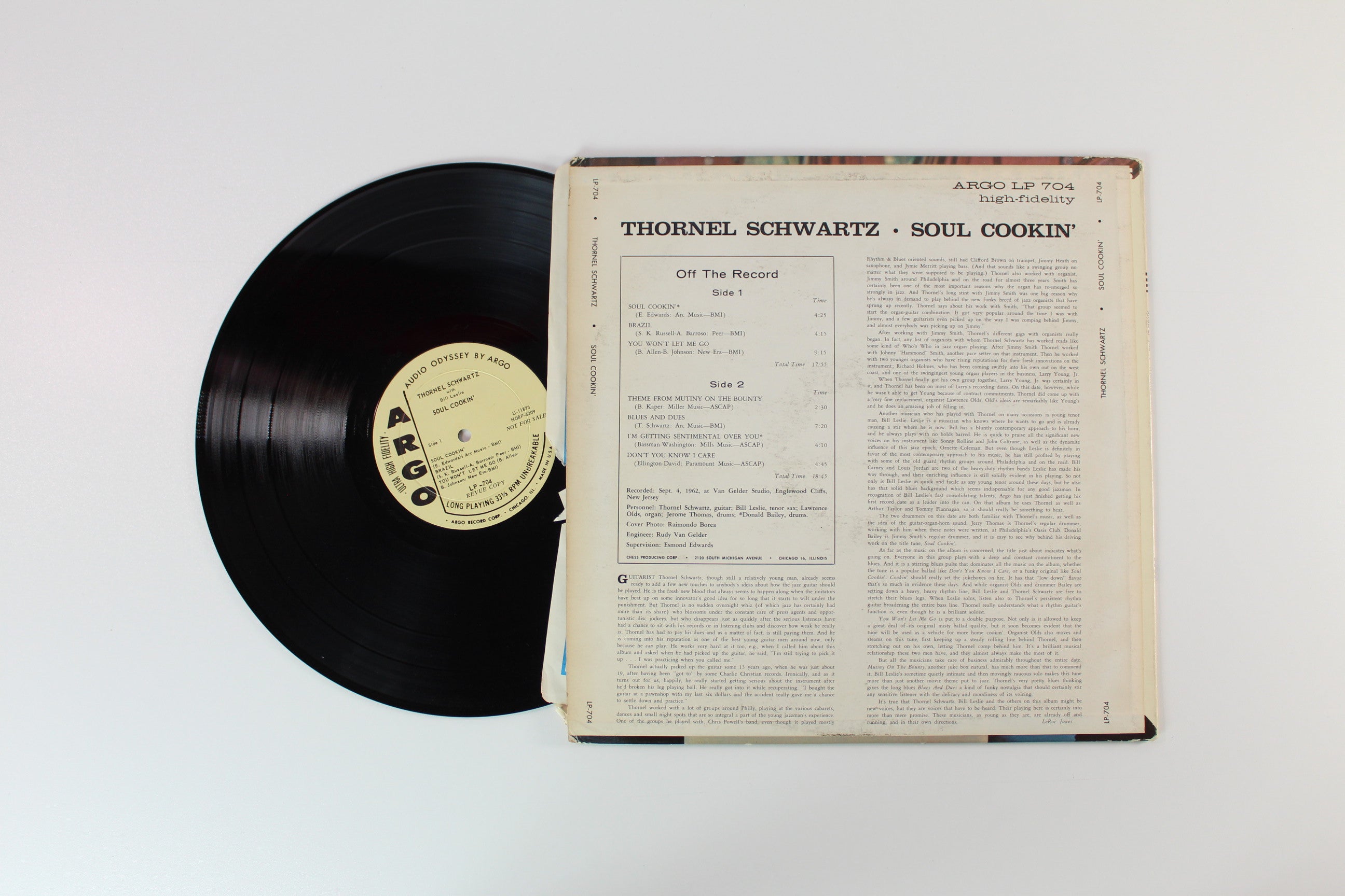 Thornel Schwartz - Soul Cookin' on Argo - Promo Mono