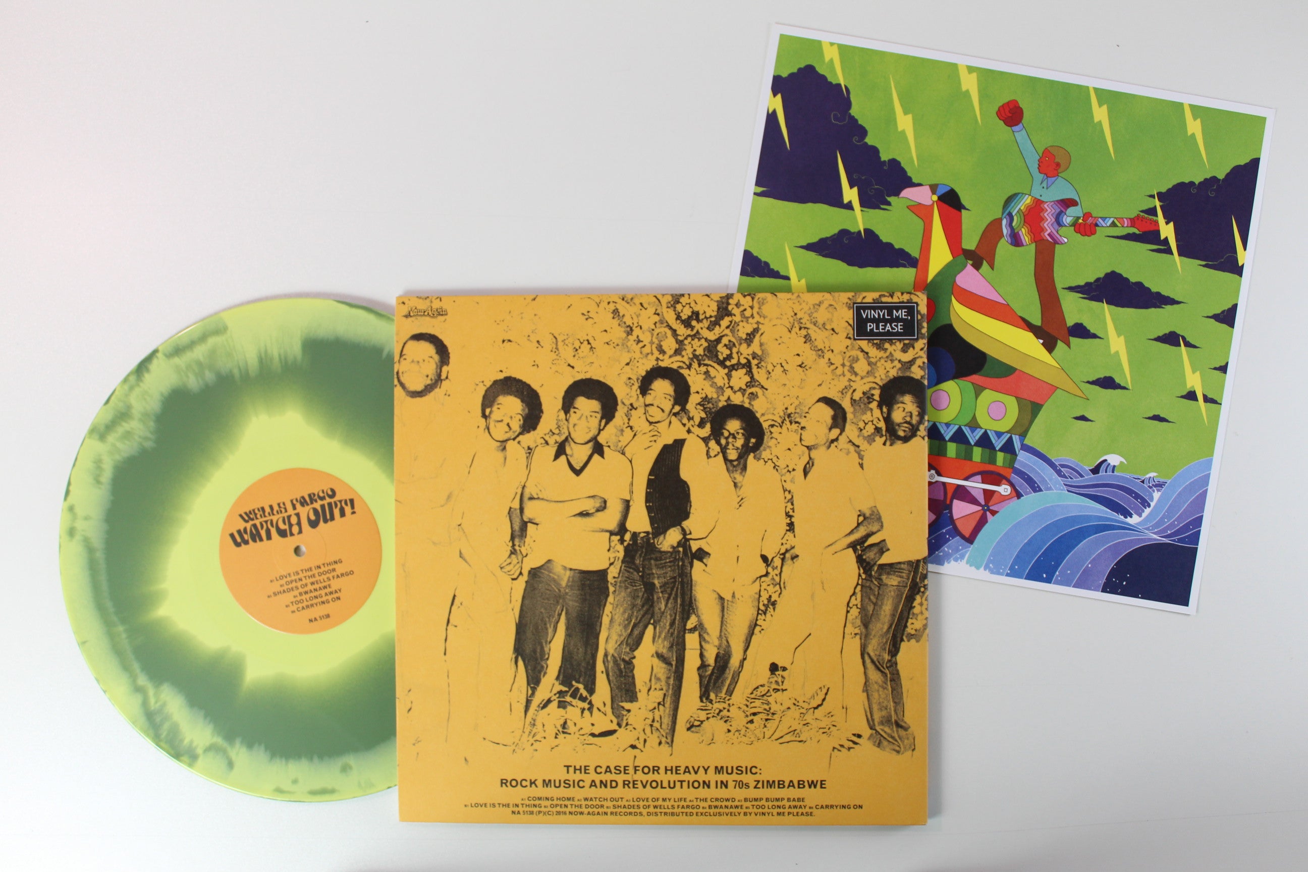 Wells Fargo - Watch Out! on Now Again Vinyl Me Please Yellow/Green Marbled Vinyl