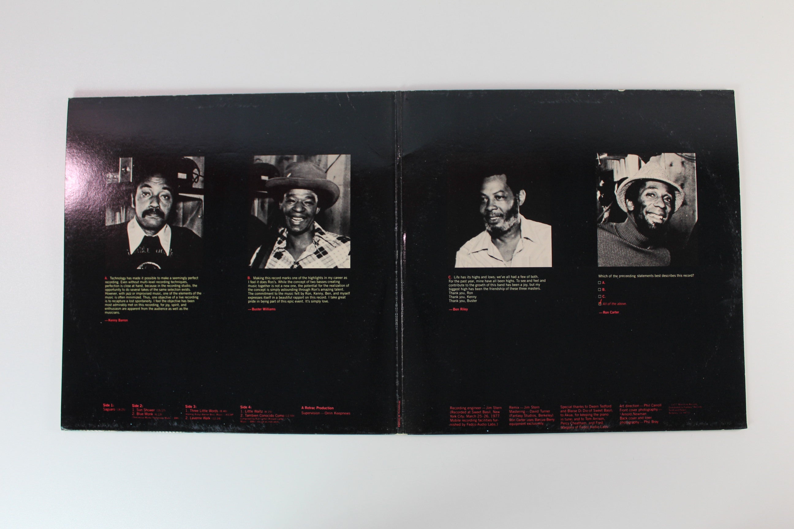 Ron Carter Quartet - Piccolo on Milestone