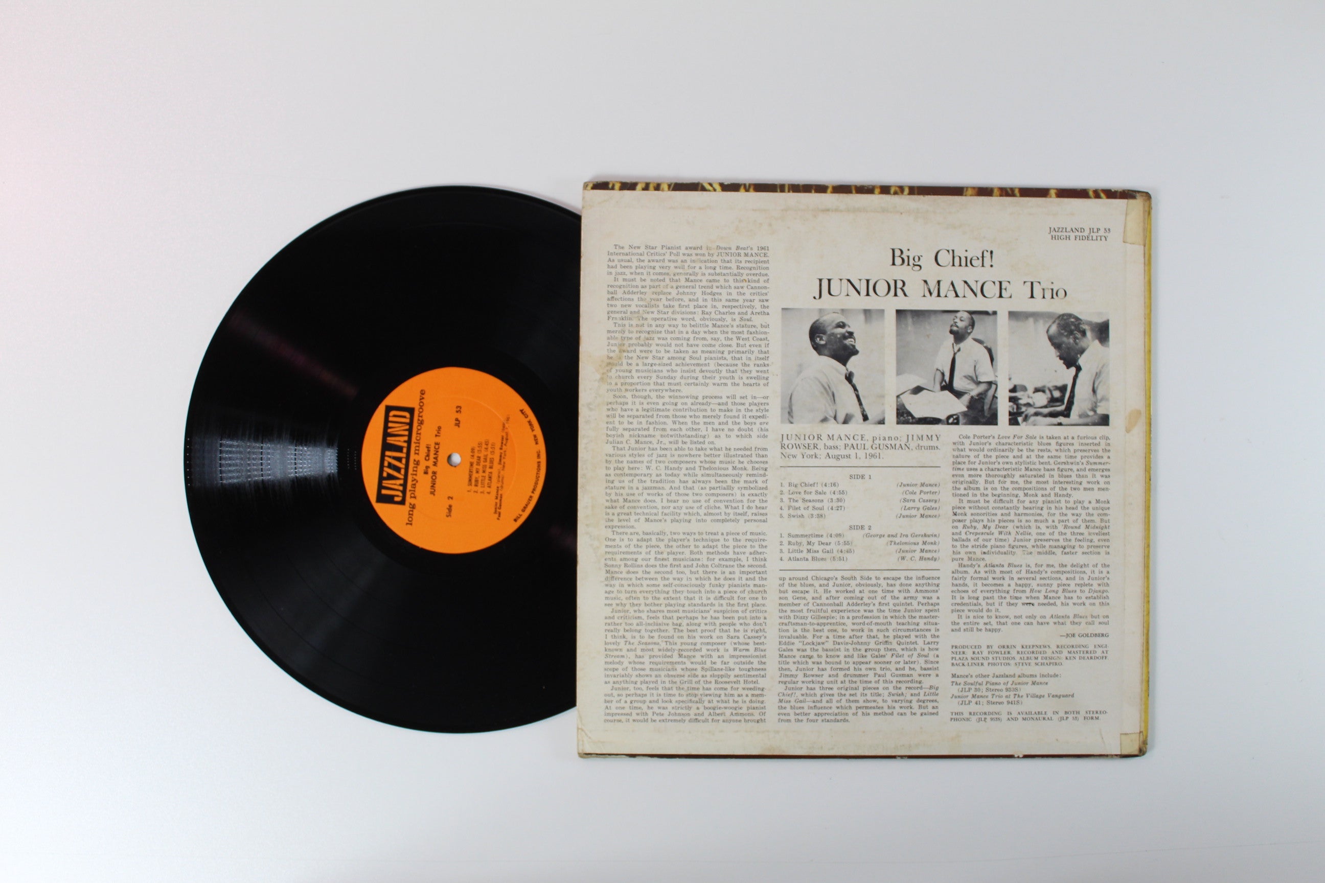 Junior Mance Trio - Big Chief! on Jazzland Mono