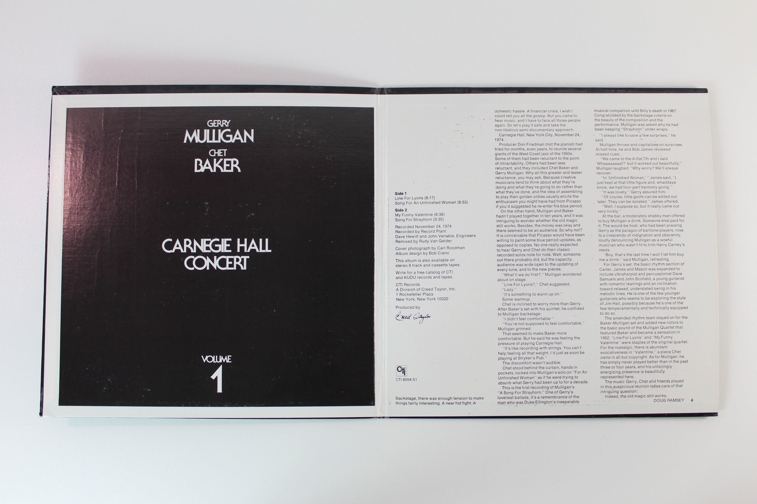 Gerry Mulligan - Carnegie Hall Concert Volume 1 on CTI Records