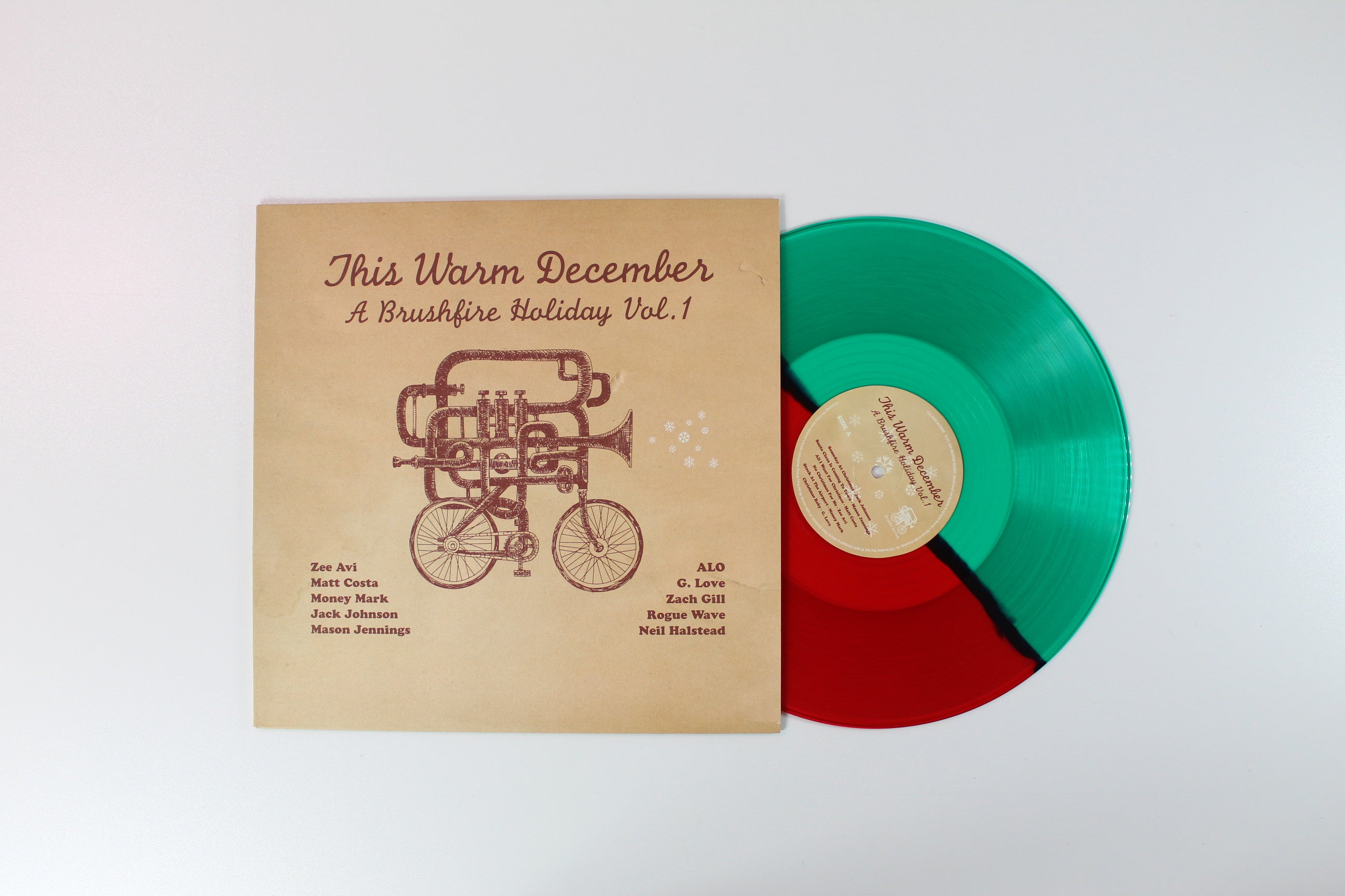 Various - This Warm December - A Brushfire Holiday Vol. 1 on Brushfire Records RSD BF 2014 Ltd Red & Green Translucent Vinyl