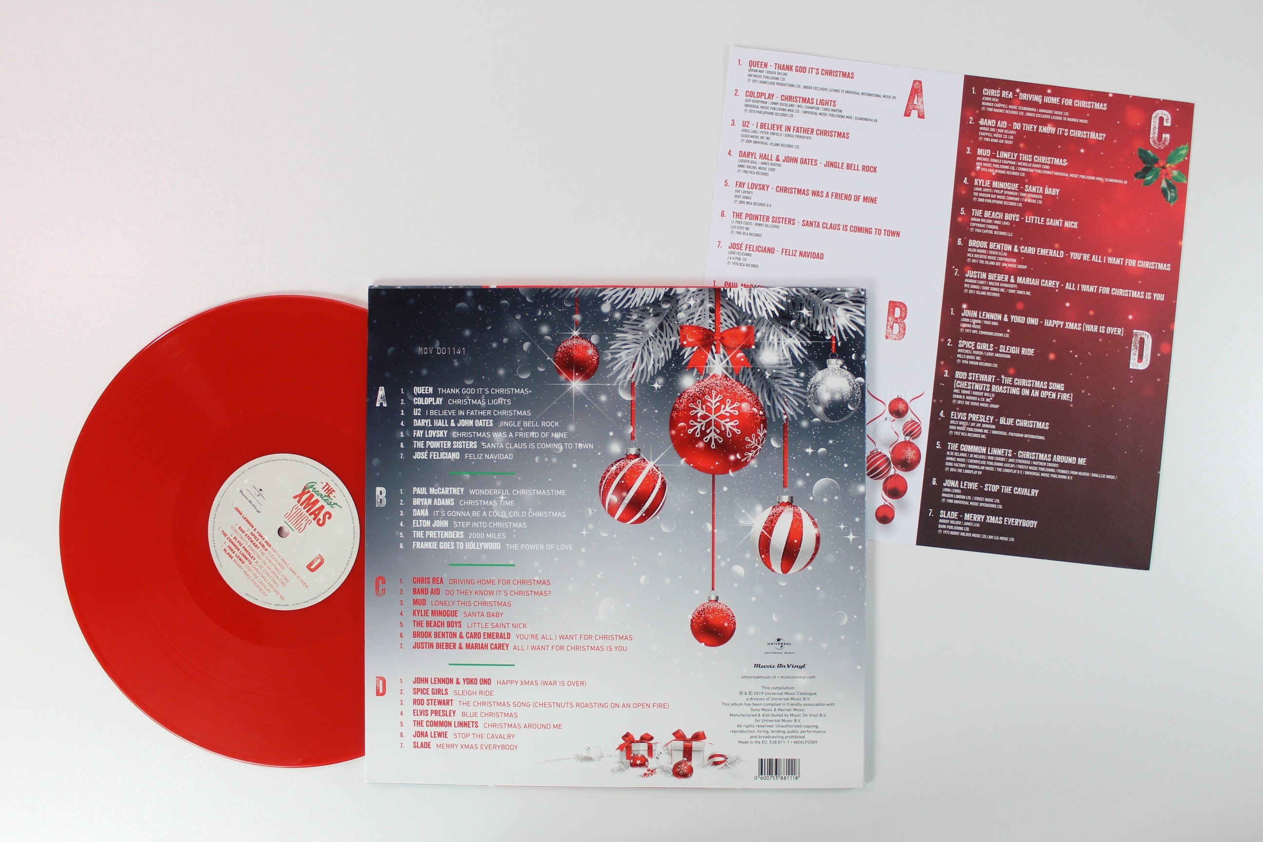 Various - The Greatest Xmas Songs on Music on Vinyl Ltd Numbered White / Red Vinyl