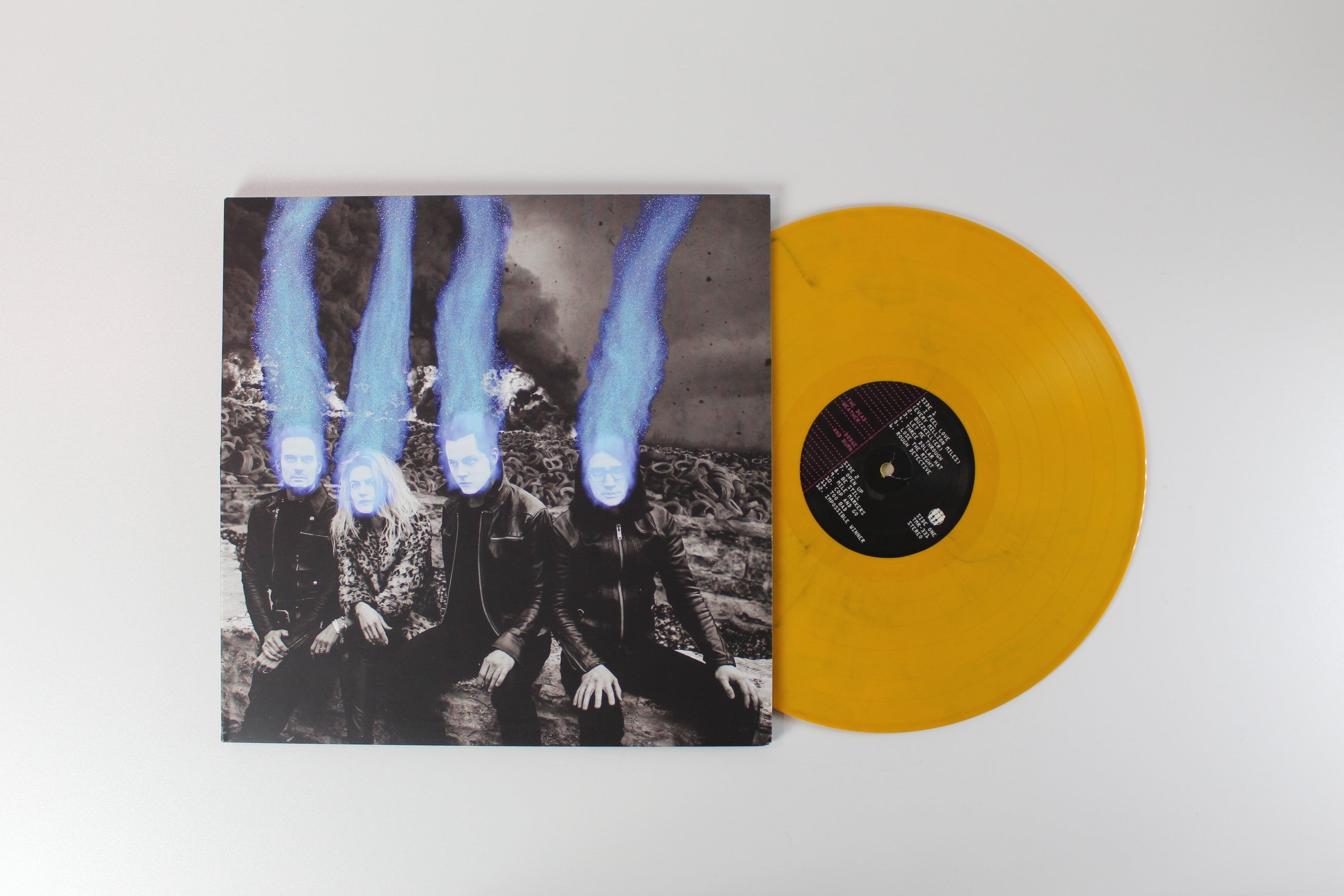 The Dead Weather - Dodge And Burn on Third Man Records Yellow w/ Black Streaks Vinyl